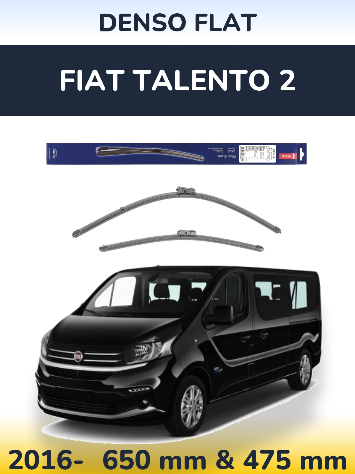 Komplet przednich wycieraczek Denso Flat 650 & 475 mm do Fiat Talento 2 2016-2026