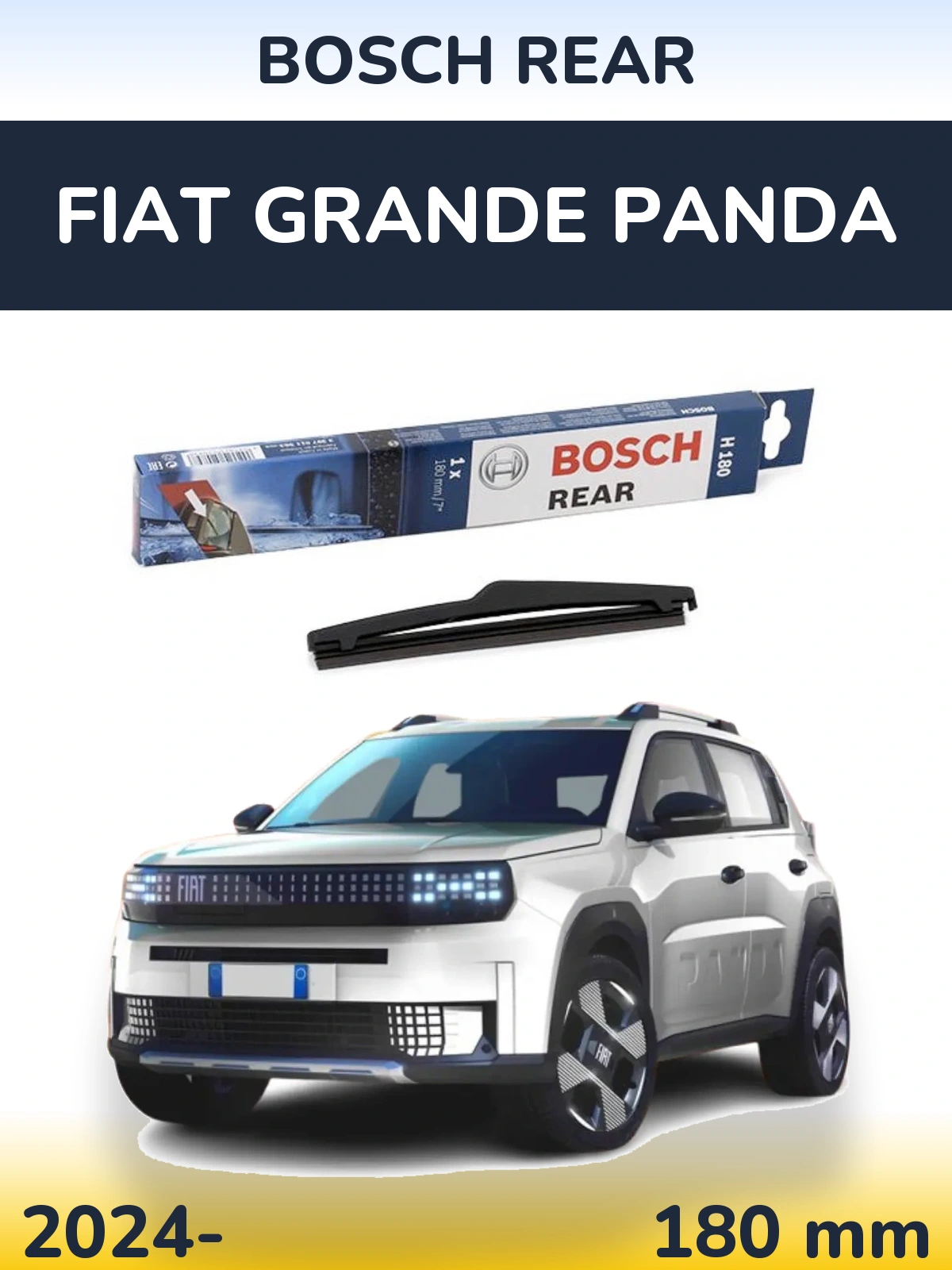 Задний дворник BOSCH Rear 180 мм для Fiat Grande Panda 2024-2026