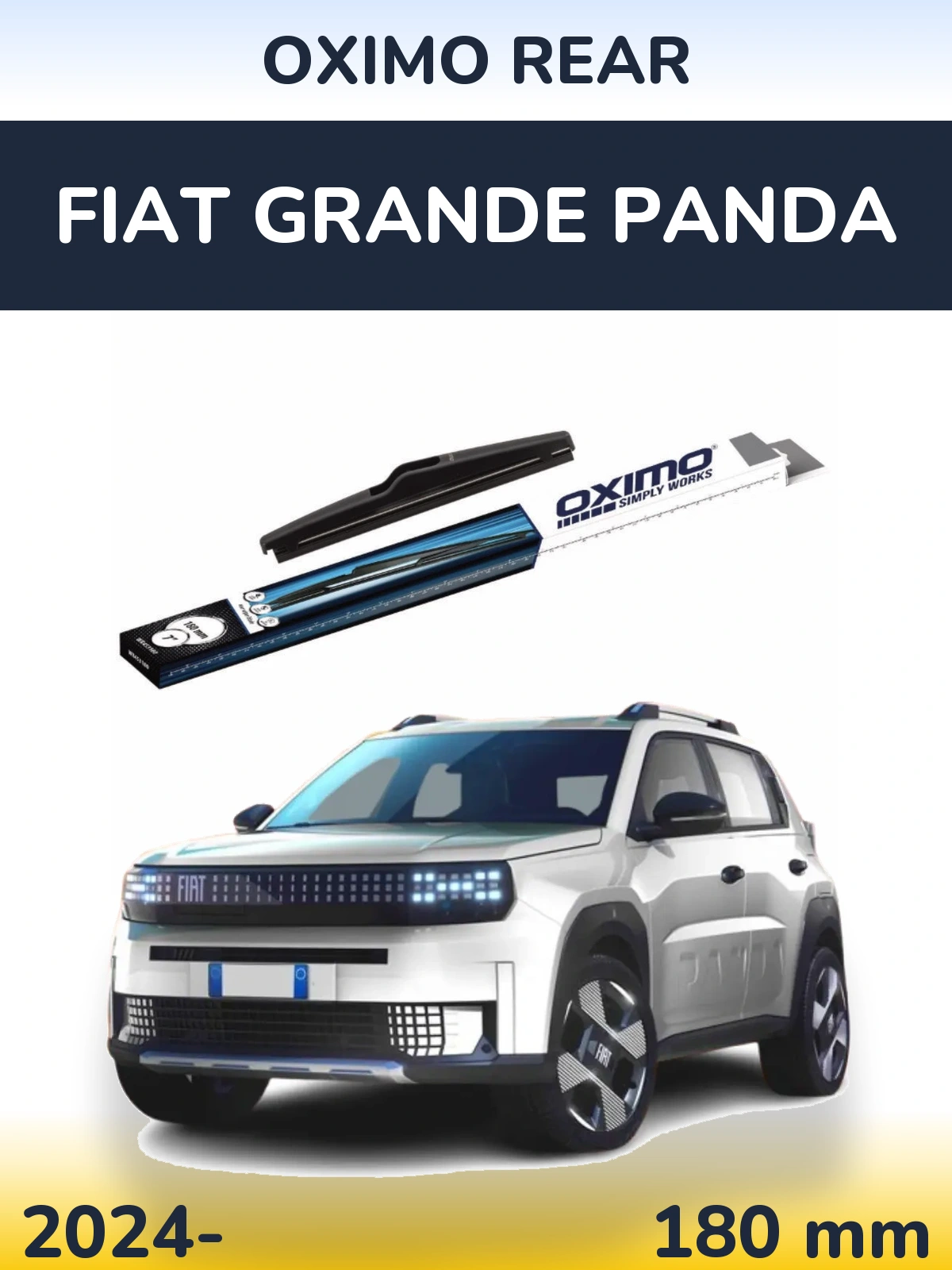 Rear wiper blade Oximo Rear 180 mm for Fiat Grande Panda 2024-2026
