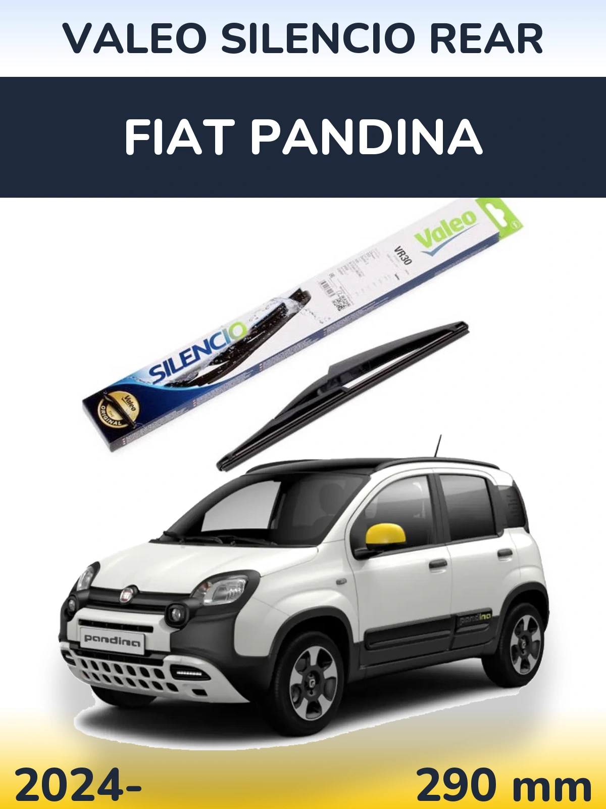 Задний дворник Valeo Silencio Rear 290 мм для Fiat Pandina 2024-2026