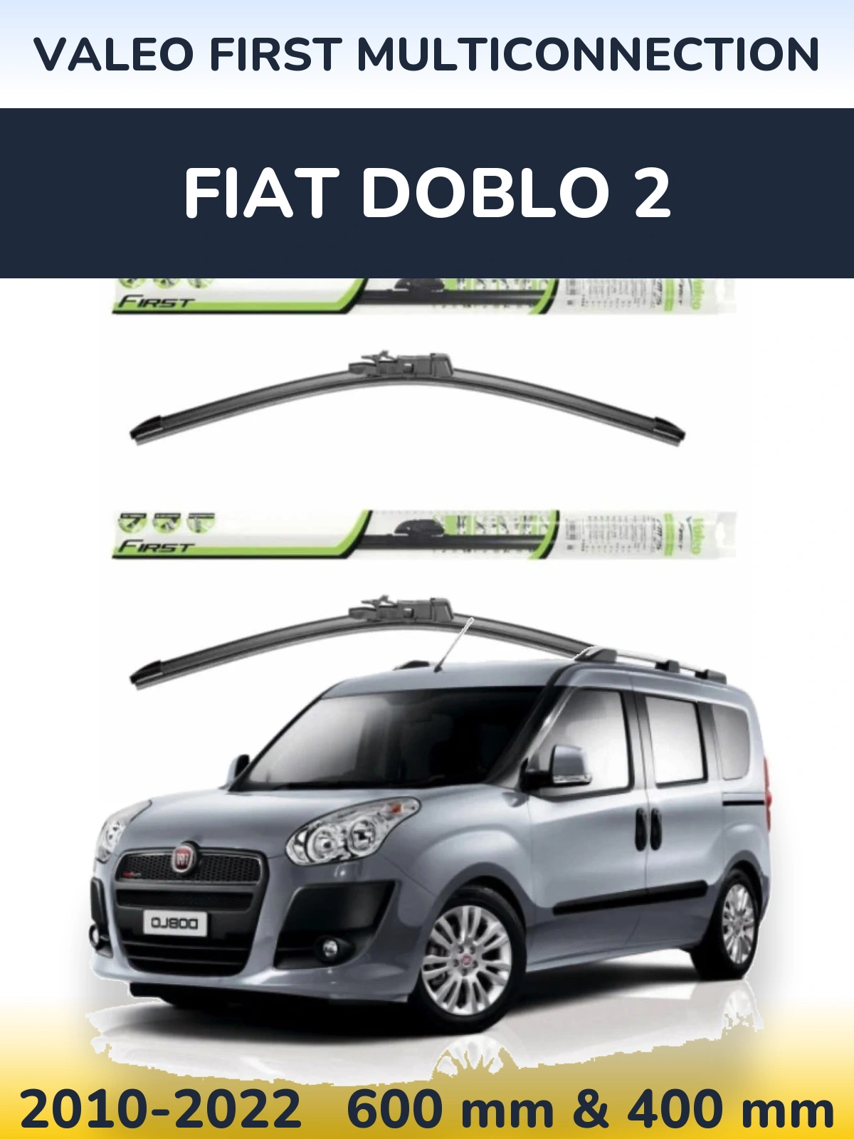 Komplet przednich wycieraczek Valeo First MultiConnection 600 & 400 mm do Fiat Doblo 2 2010-2022