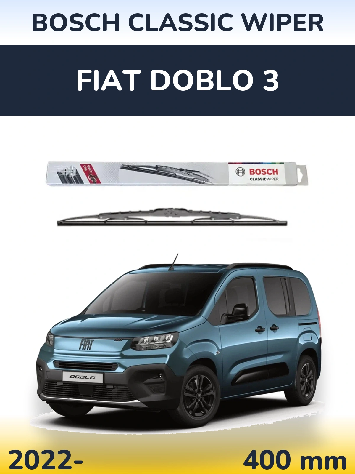 Tylna wycieraczka BOSCH Classic Wiper 400 mm do Fiat Doblo 3 2022-2026