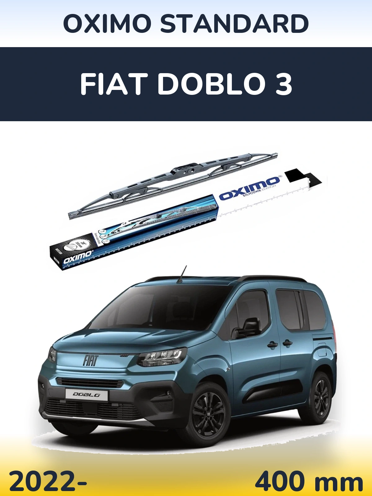 Rear wiper blade Oximo Standard 400 mm for Fiat Doblo 3 2022-2026