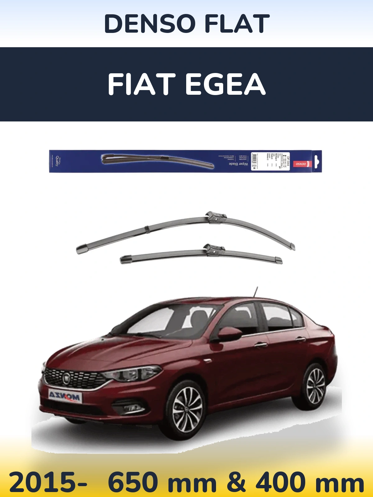 Komplet przednich wycieraczek Denso Flat 650 & 400 mm do Fiat Egea 2015-2026