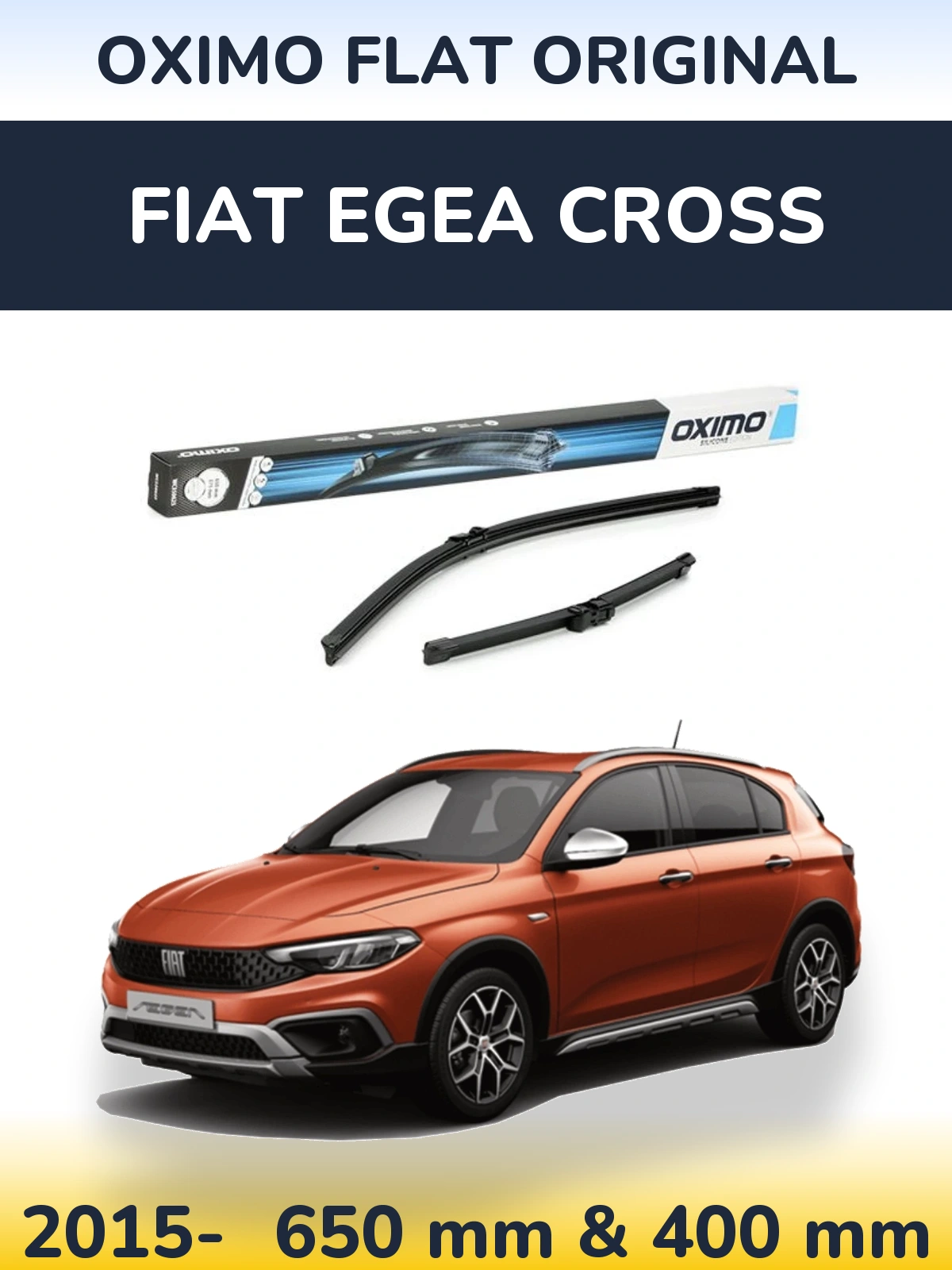 Komplet przednich wycieraczek Oximo Flat Original 650 & 375 mm do Fiat Egea Cross 2015-2026