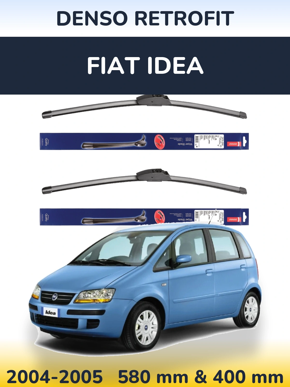 Комплект передних дворников Denso Retrofit 580 & 400 мм для Fiat Idea 2004-2005