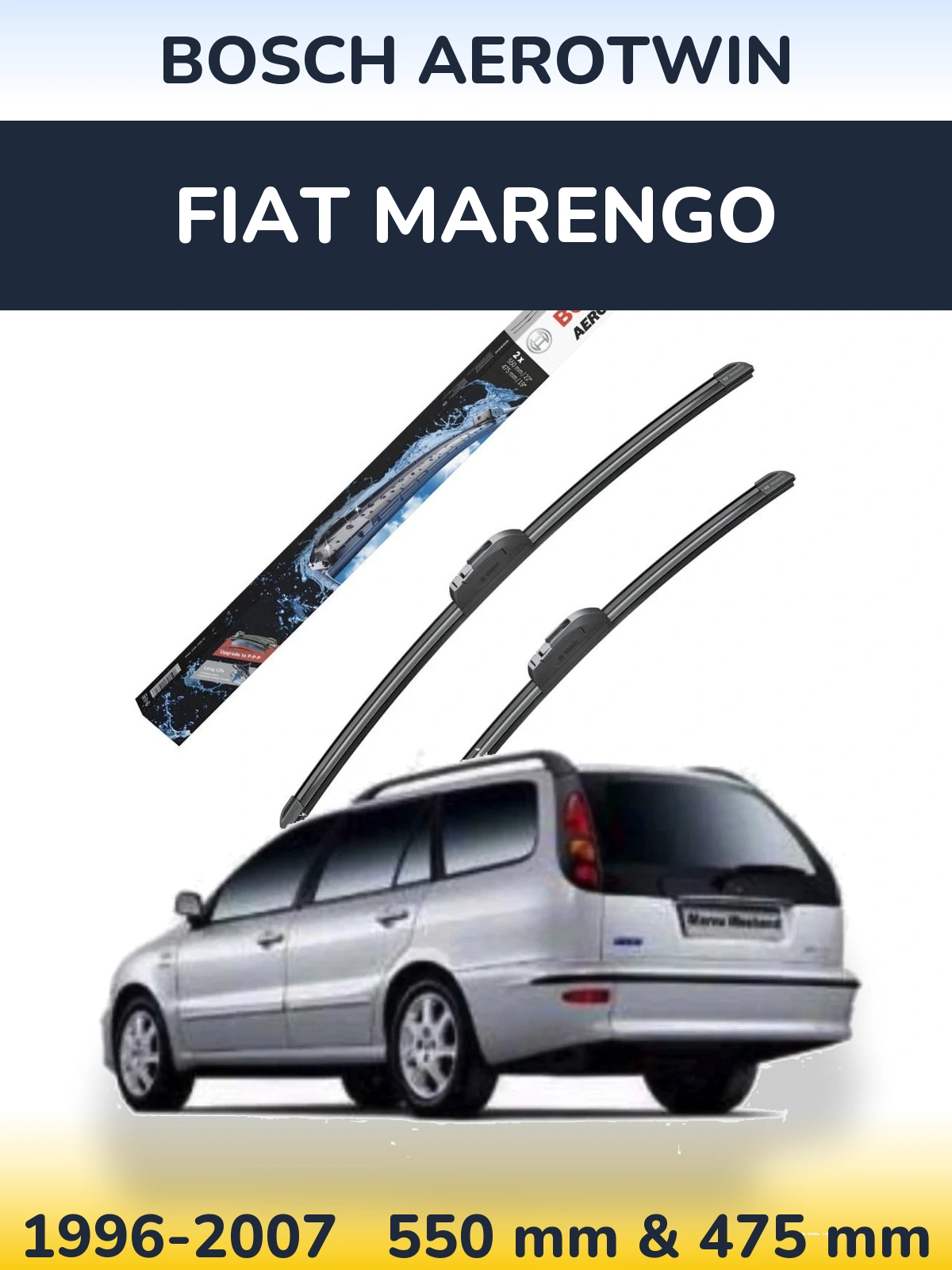 Komplet przednich wycieraczek BOSCH AeroTwin 550 & 475 mm do Fiat Marengo 1996-2007