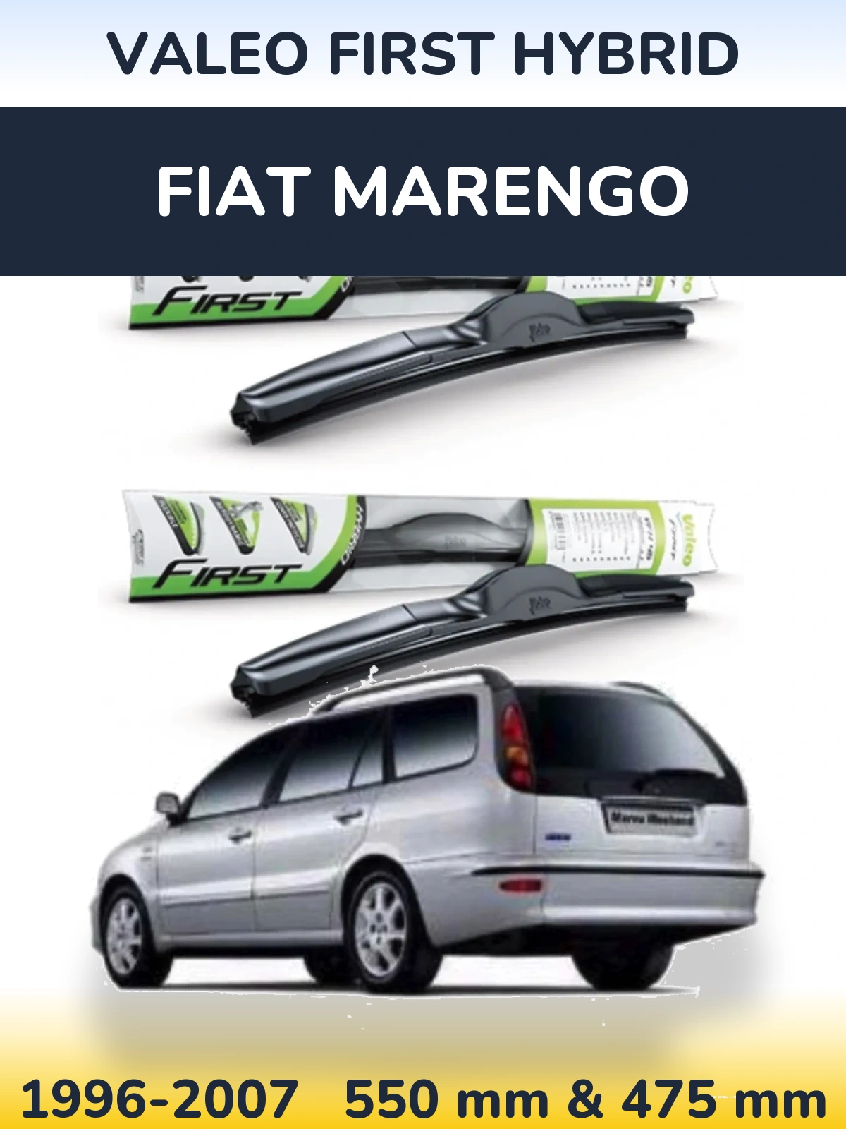Komplet przednich wycieraczek Valeo First Hybrid 550 & 475 mm do Fiat Marengo 1996-2007