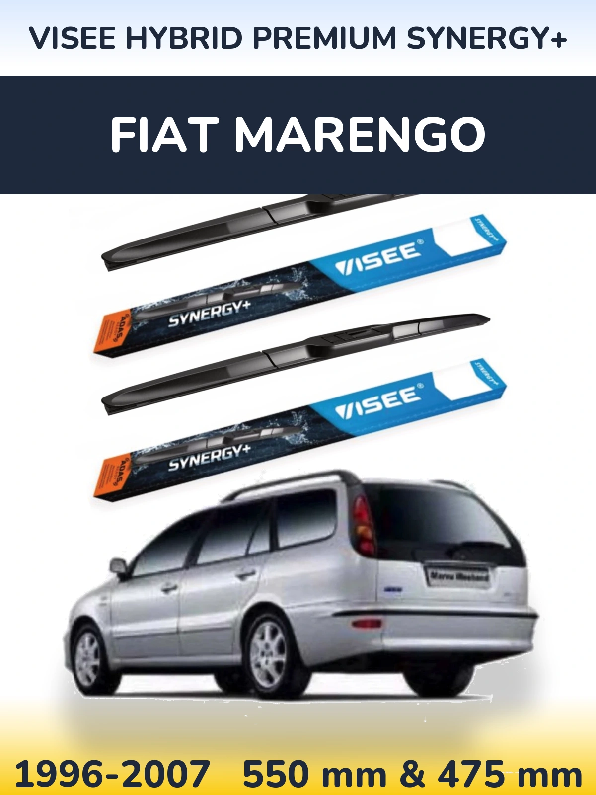 Komplet przednich wycieraczek VISEE HYBRID PREMIUM SYNERGY+ 550 & 475 mm do Fiat Marengo 1996-2007