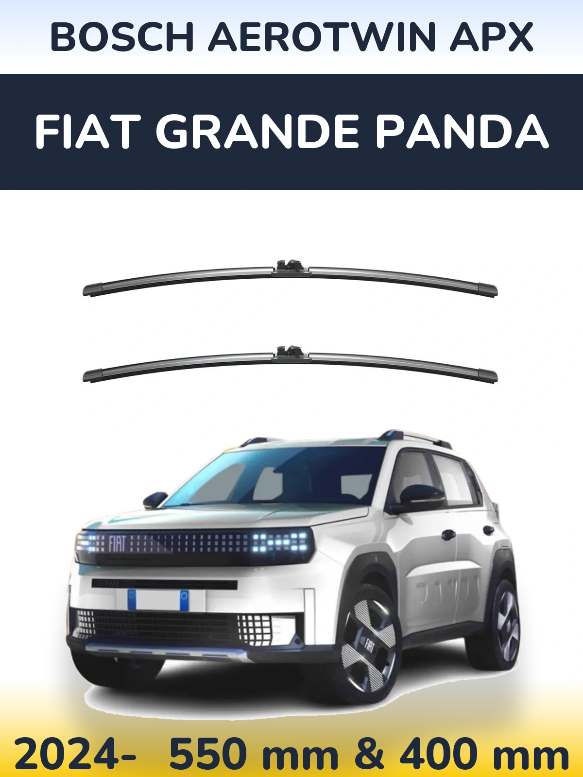 Komplet przednich wycieraczek BOSCH AeroTwin APX 550 & 400 mm do Fiat Grande Panda 2024-2026