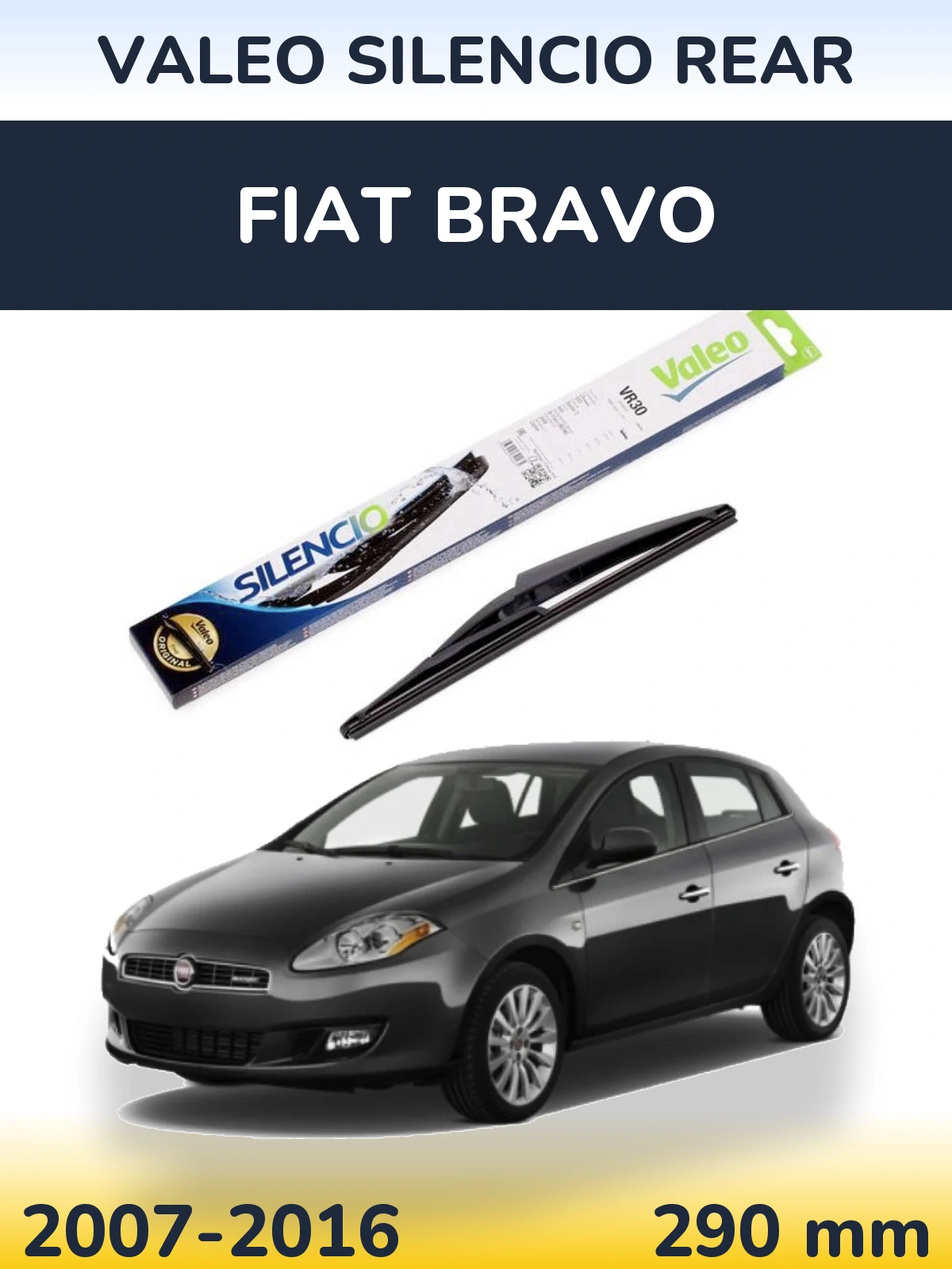 Задний дворник Valeo Silencio Rear 290 мм для Fiat Bravo 2007-2016