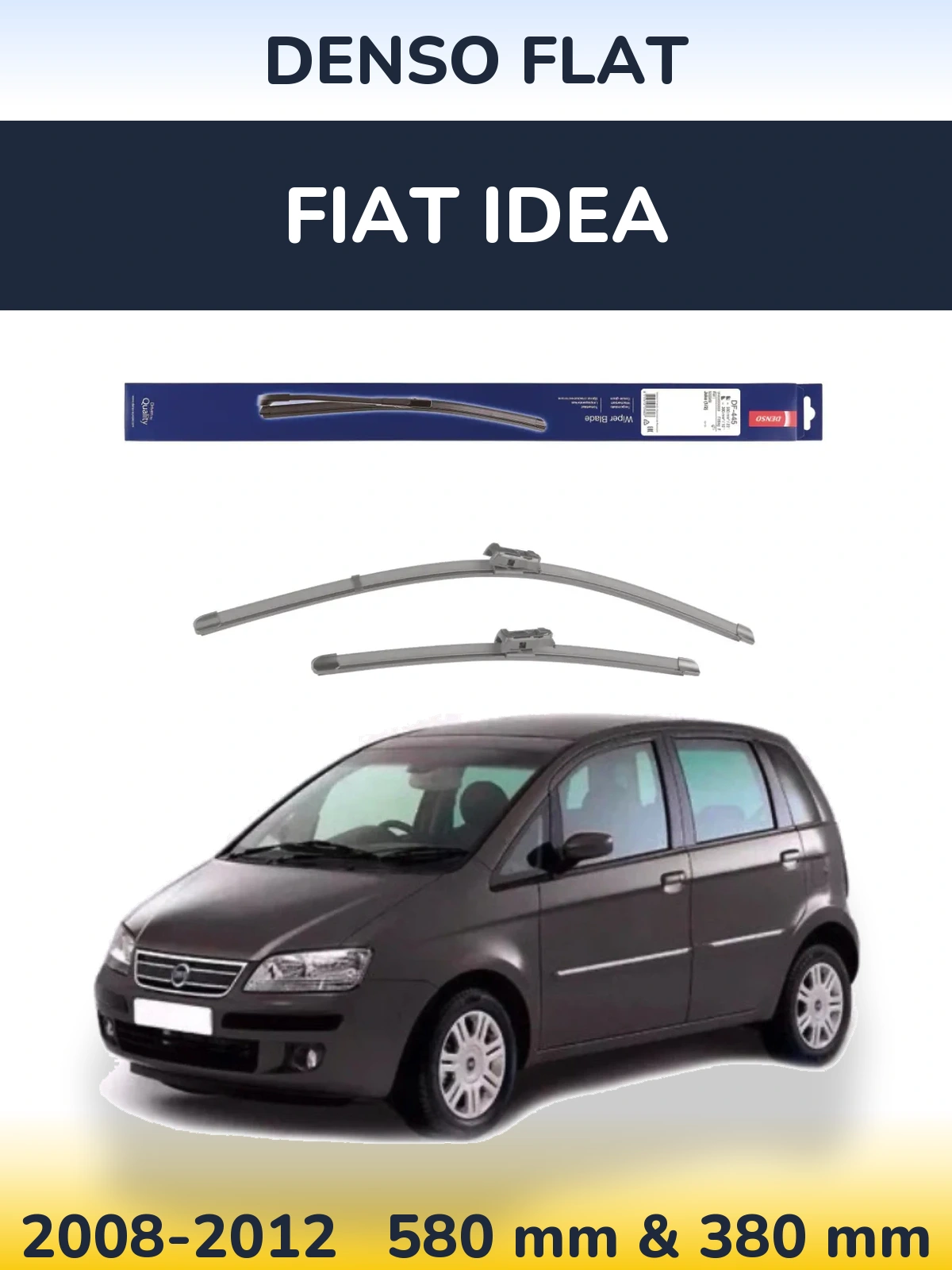 Komplet przednich wycieraczek Denso Flat 580 & 380 mm do Fiat Idea 2008-2012