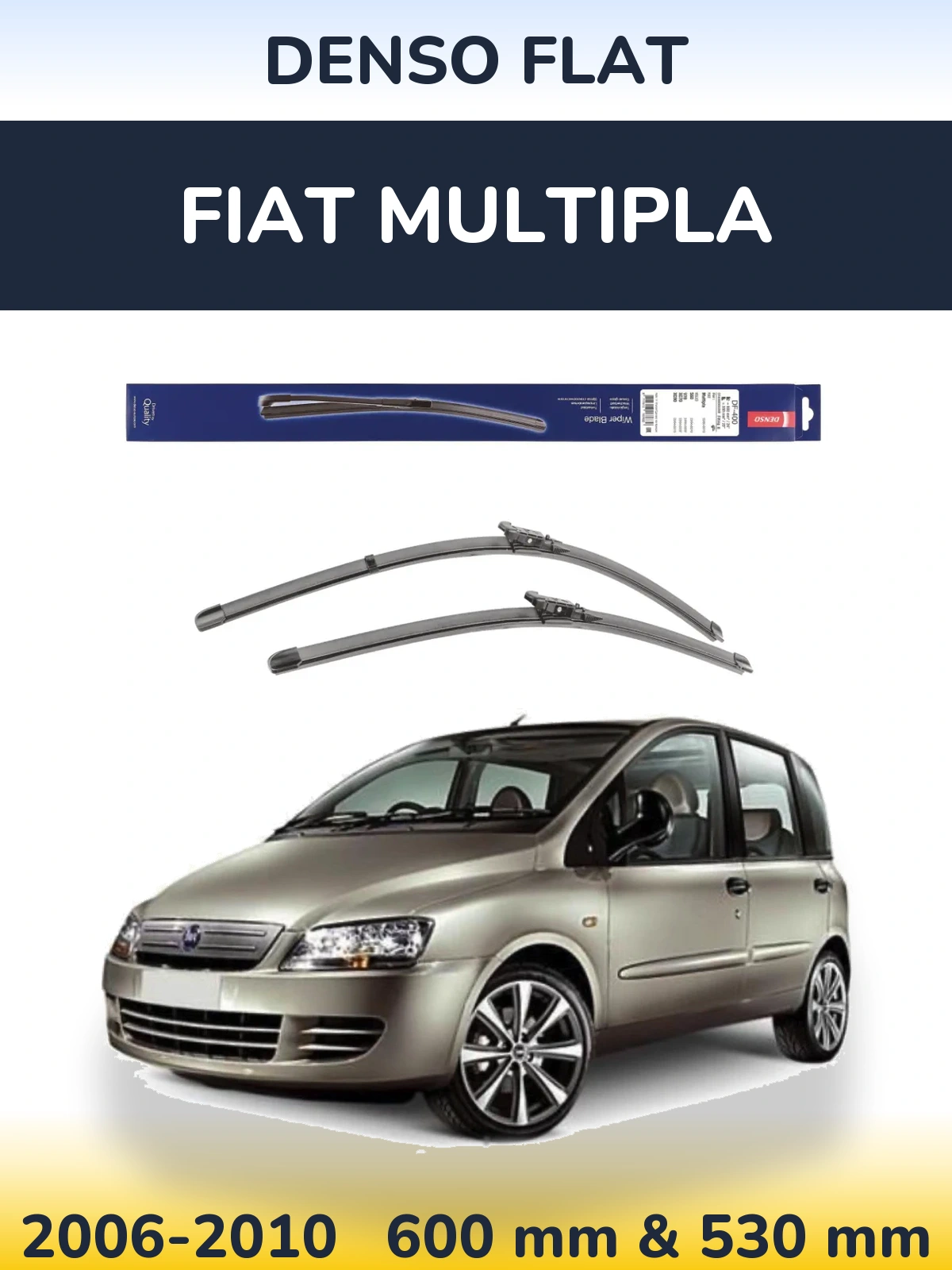 Комплект передних дворников Denso Flat 600 & 550 мм для Fiat Multipla 2006-2010