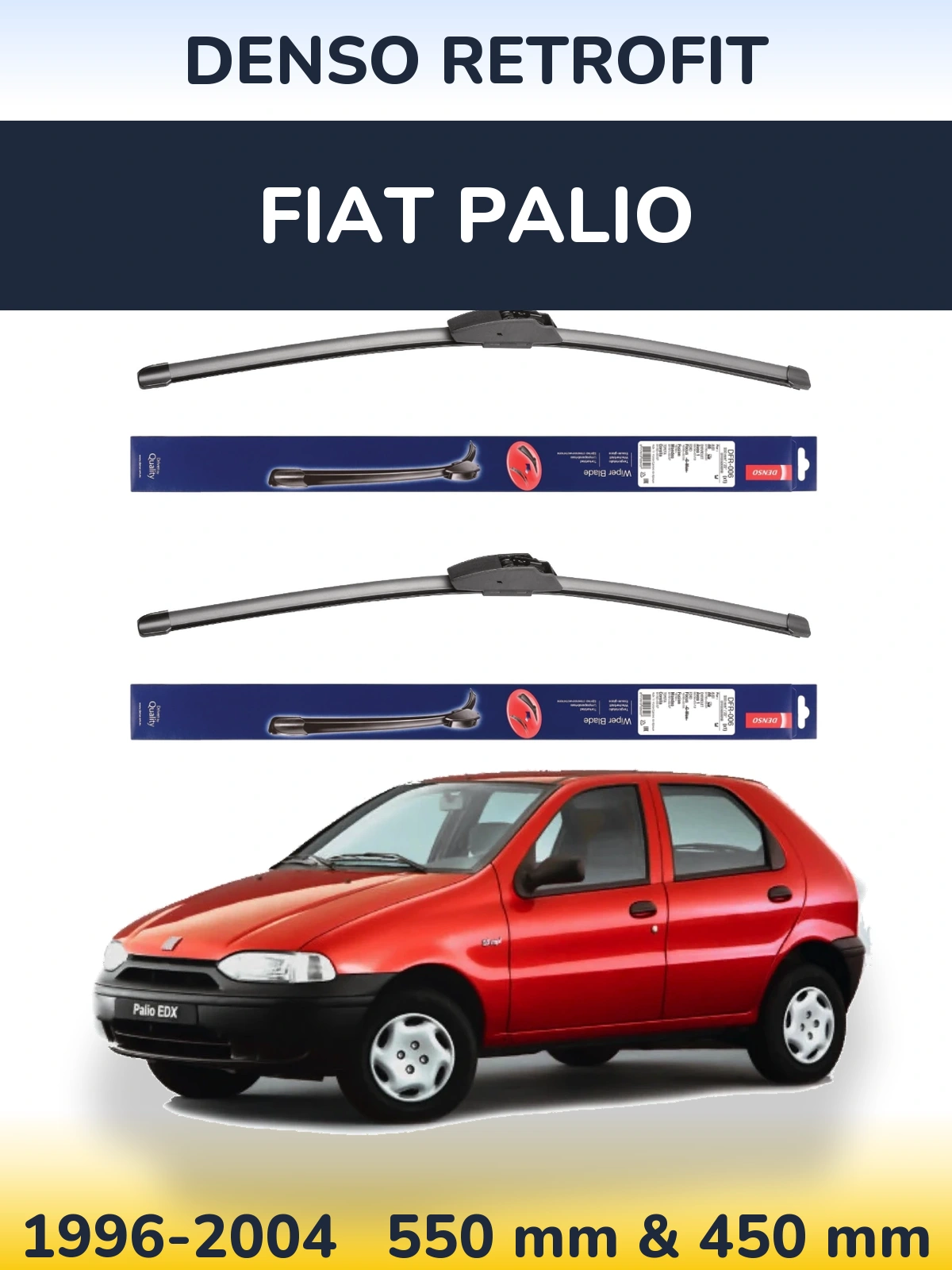 Комплект передних дворников Denso Retrofit 550 & 450 мм для Fiat Palio 1996-2004