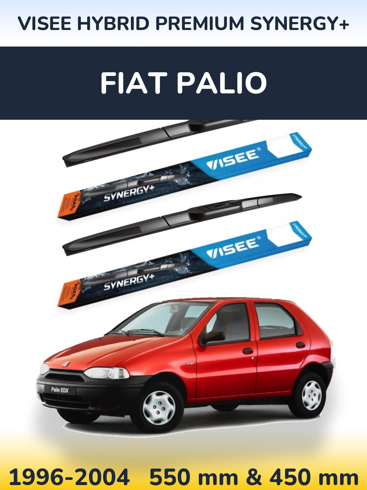 Komplet przednich wycieraczek VISEE HYBRID PREMIUM SYNERGY+ 550 & 450 mm do Fiat Palio 1996-2004