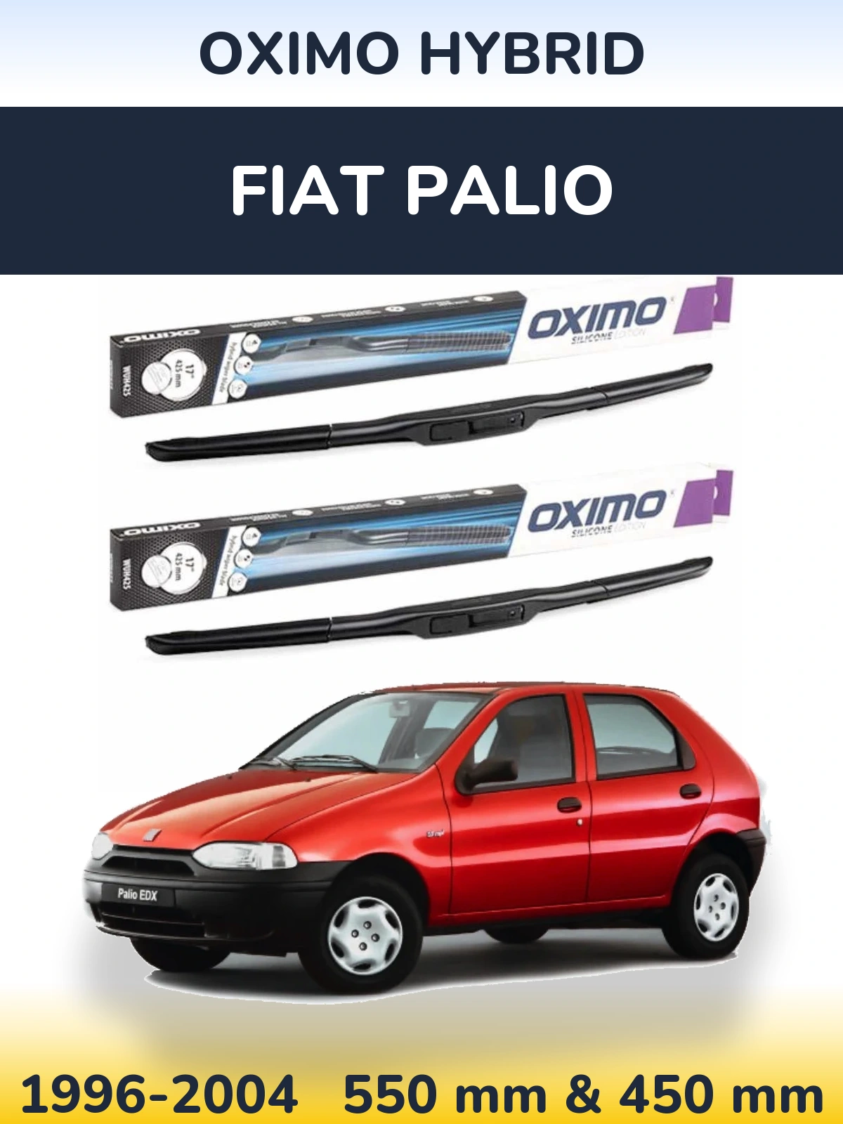 Комплект передних дворников Oximo Hybrid 550 & 450 мм для Fiat Palio 1996-2004