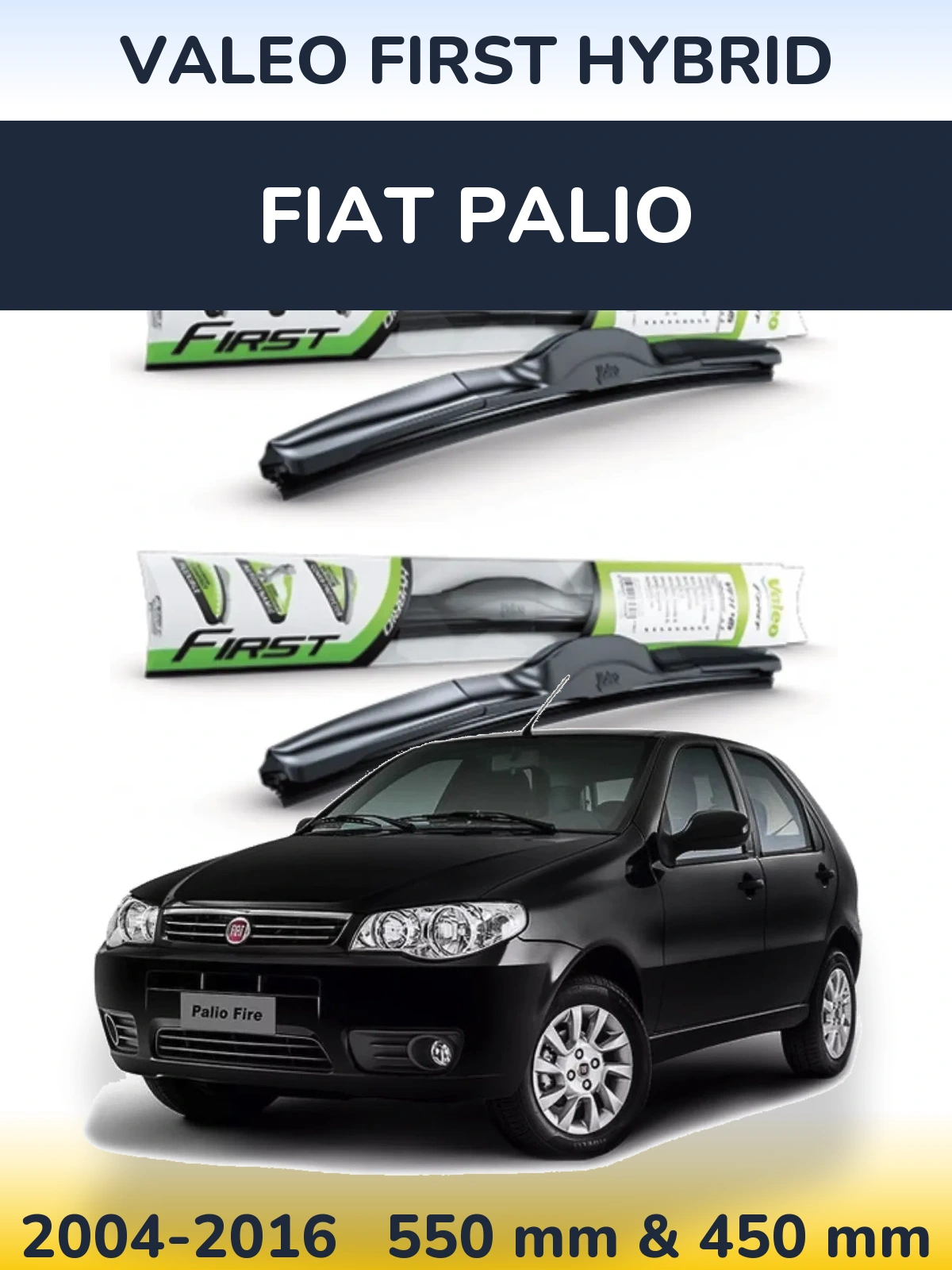 Komplet przednich wycieraczek Valeo First Hybrid 550 & 450 mm do Fiat Palio 2004-2016