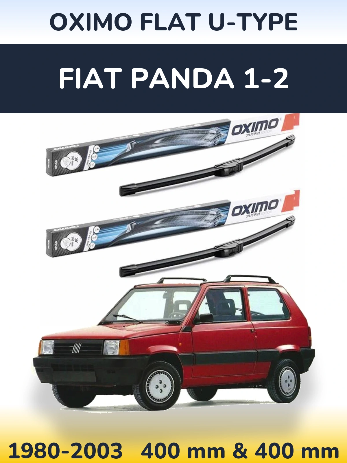 Komplet przednich wycieraczek Oximo Flat U-type 400 & 400 mm do Fiat Panda 1-2 1980-2003