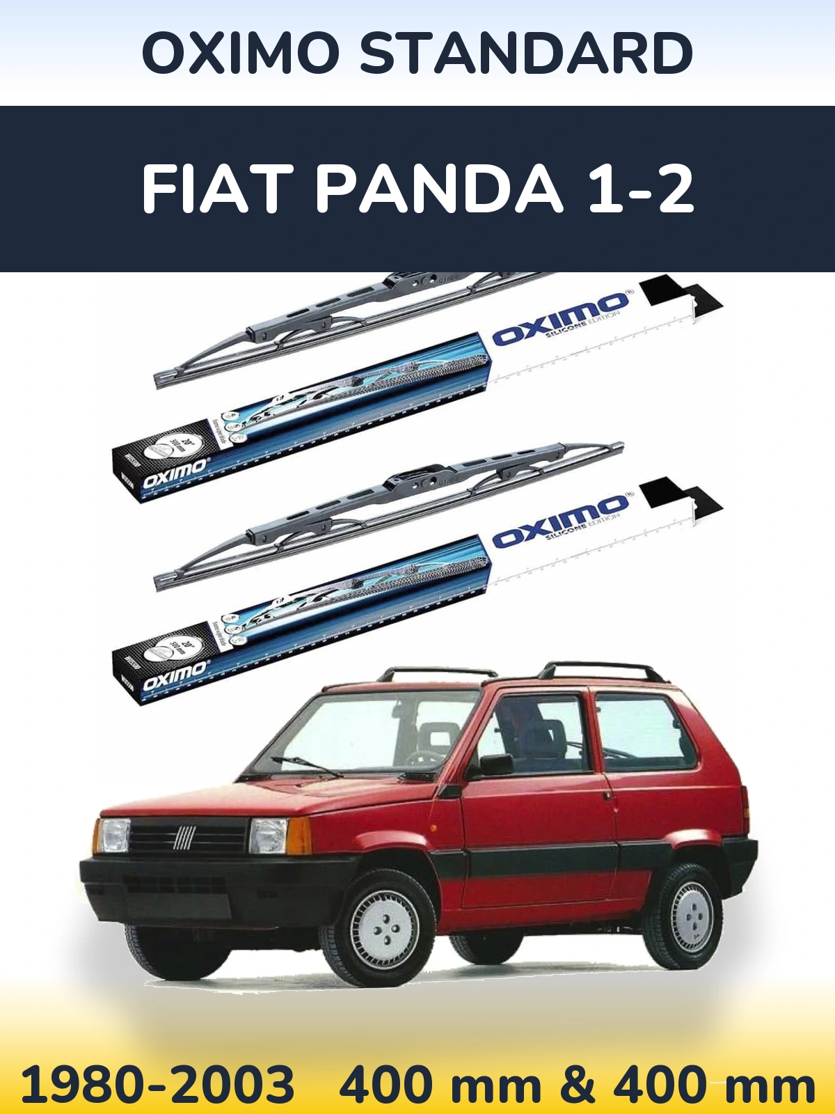 Komplet przednich wycieraczek Oximo Standard 400 & 400 mm do Fiat Panda 1-2 1980-2003