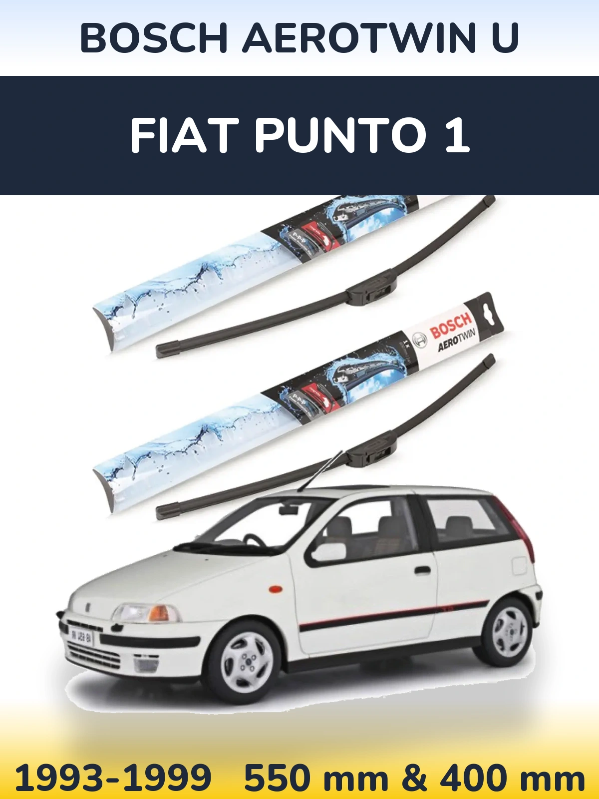 Комплект передних дворников BOSCH AeroTwin U 550 & 400 мм для Fiat Punto 1 1993-1999