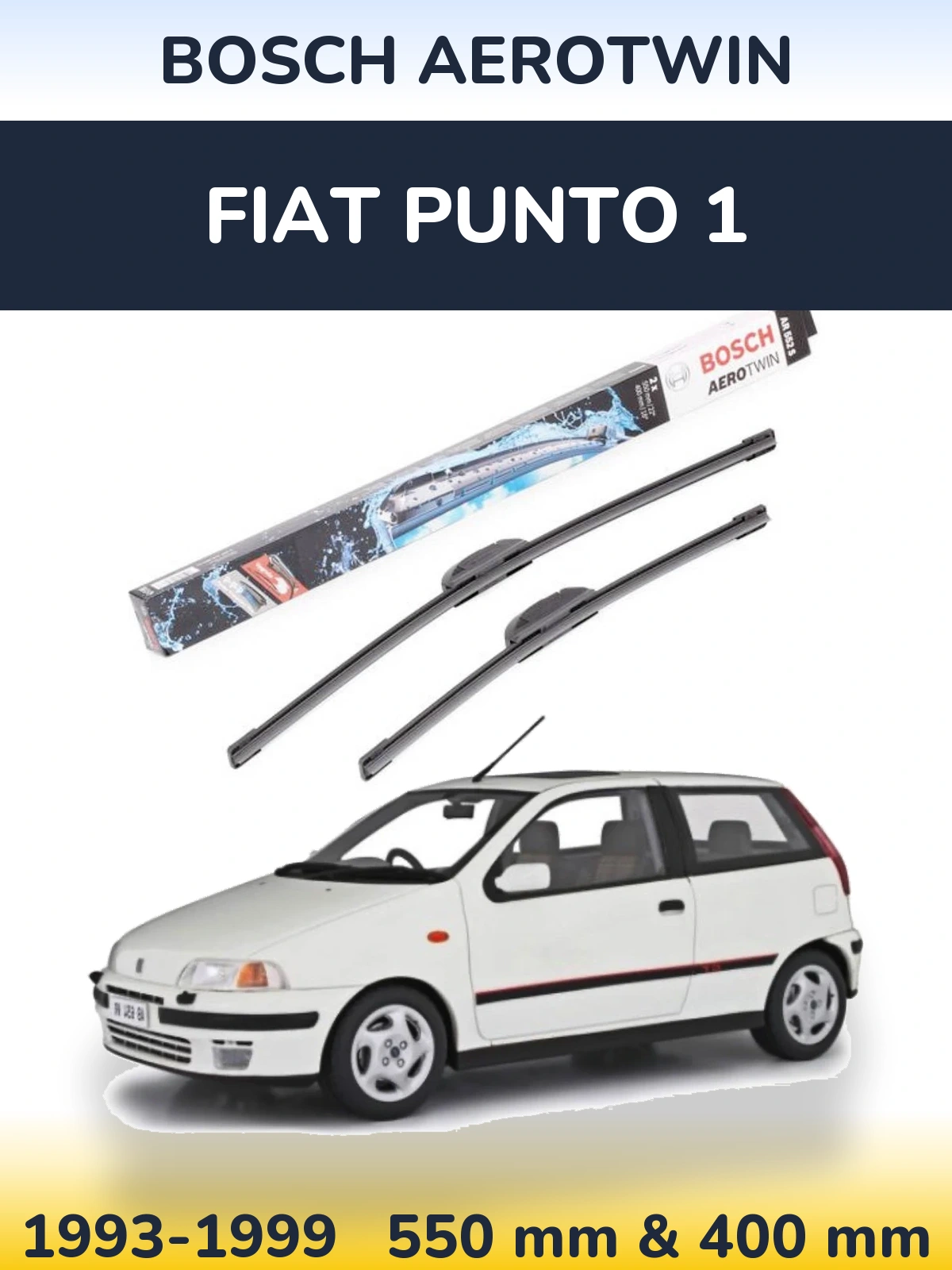 Комплект передних дворников BOSCH AeroTwin 550 & 400 мм для Fiat Punto 1 1993-1999