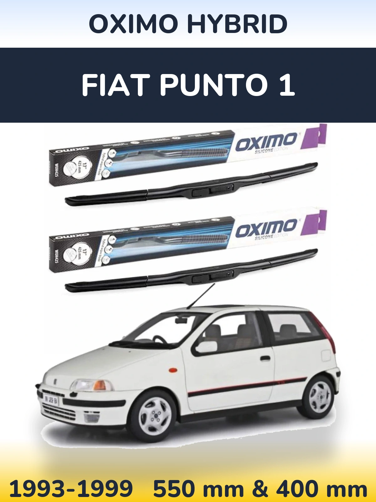 Комплект передних дворников Oximo Hybrid 550 & 400 мм для Fiat Punto 1 1993-1999