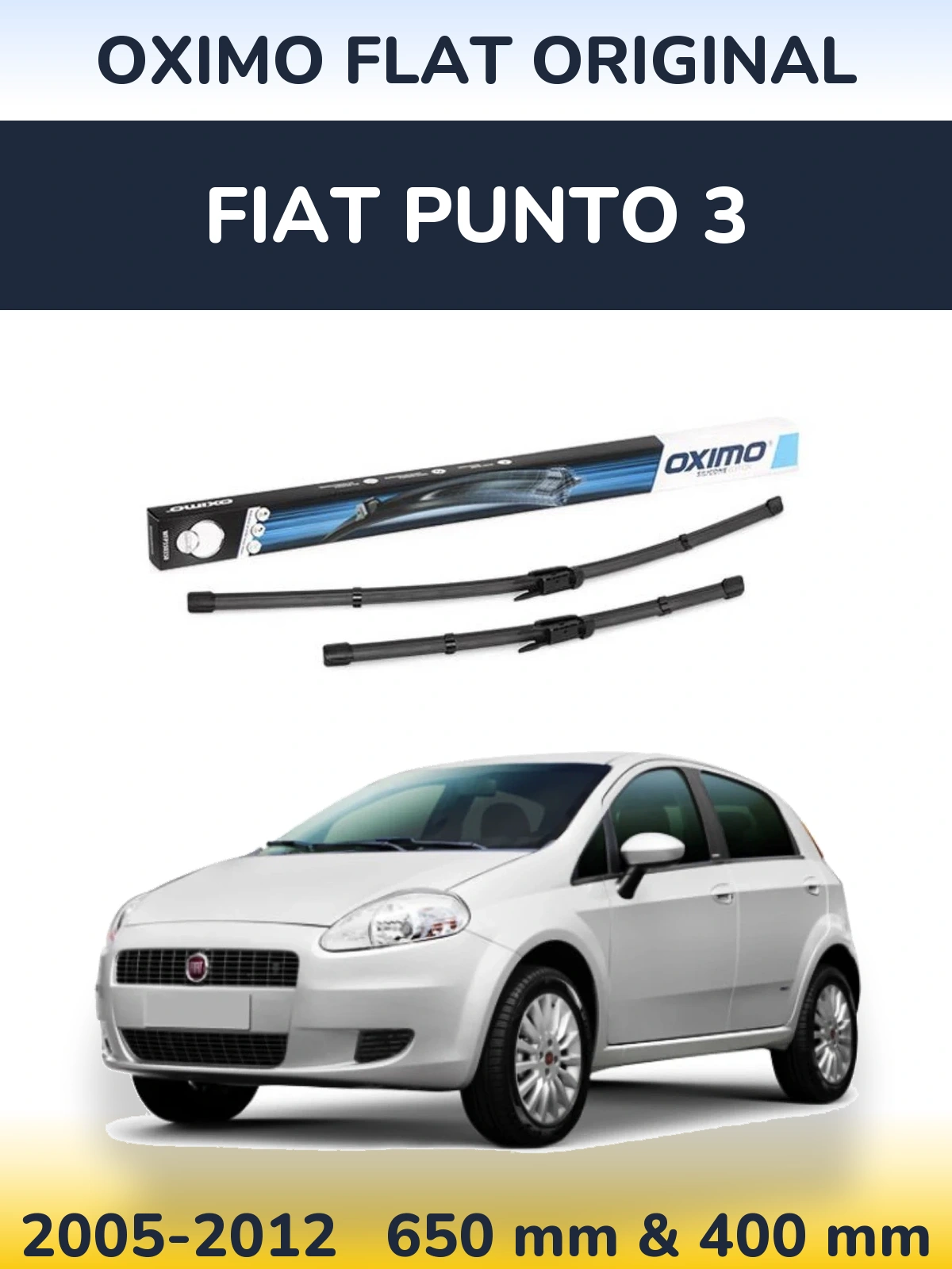 Komplet przednich wycieraczek Oximo Flat Original 650 & 400 mm do Fiat Punto 3 2005-2012