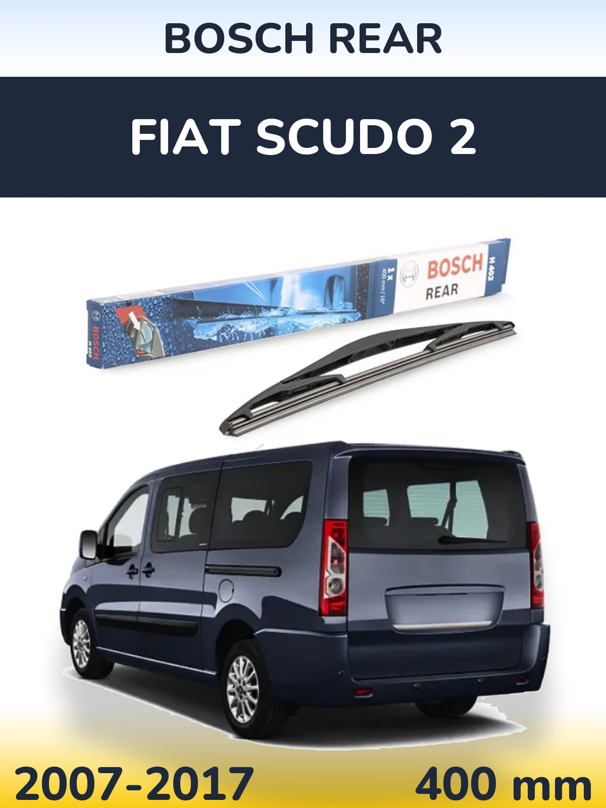 Задний дворник BOSCH Rear 400 мм для Fiat Scudo 2 2007-2017