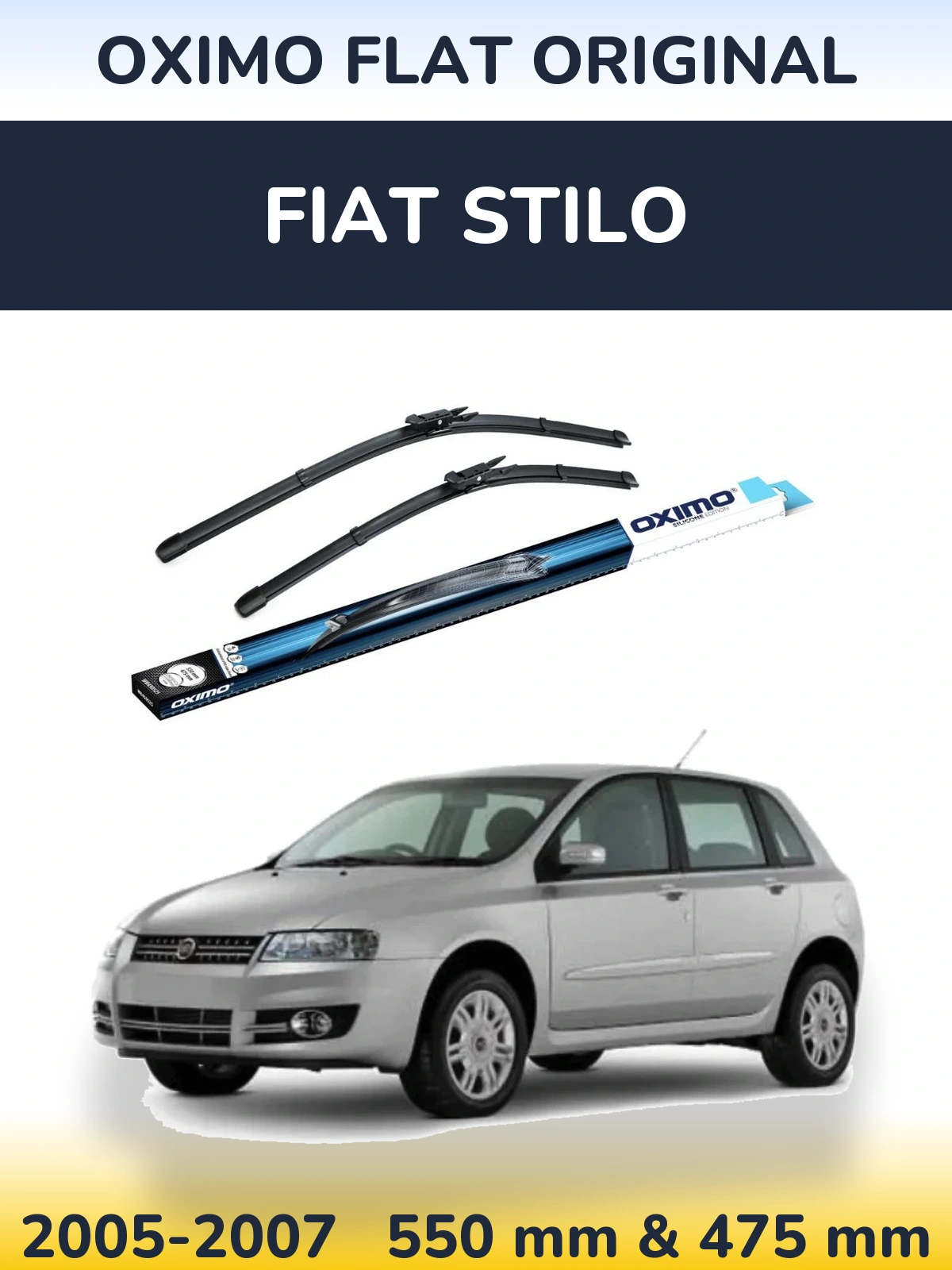 Komplet przednich wycieraczek Oximo Flat Original 550 & 475 mm do Fiat Stilo 2005-2007