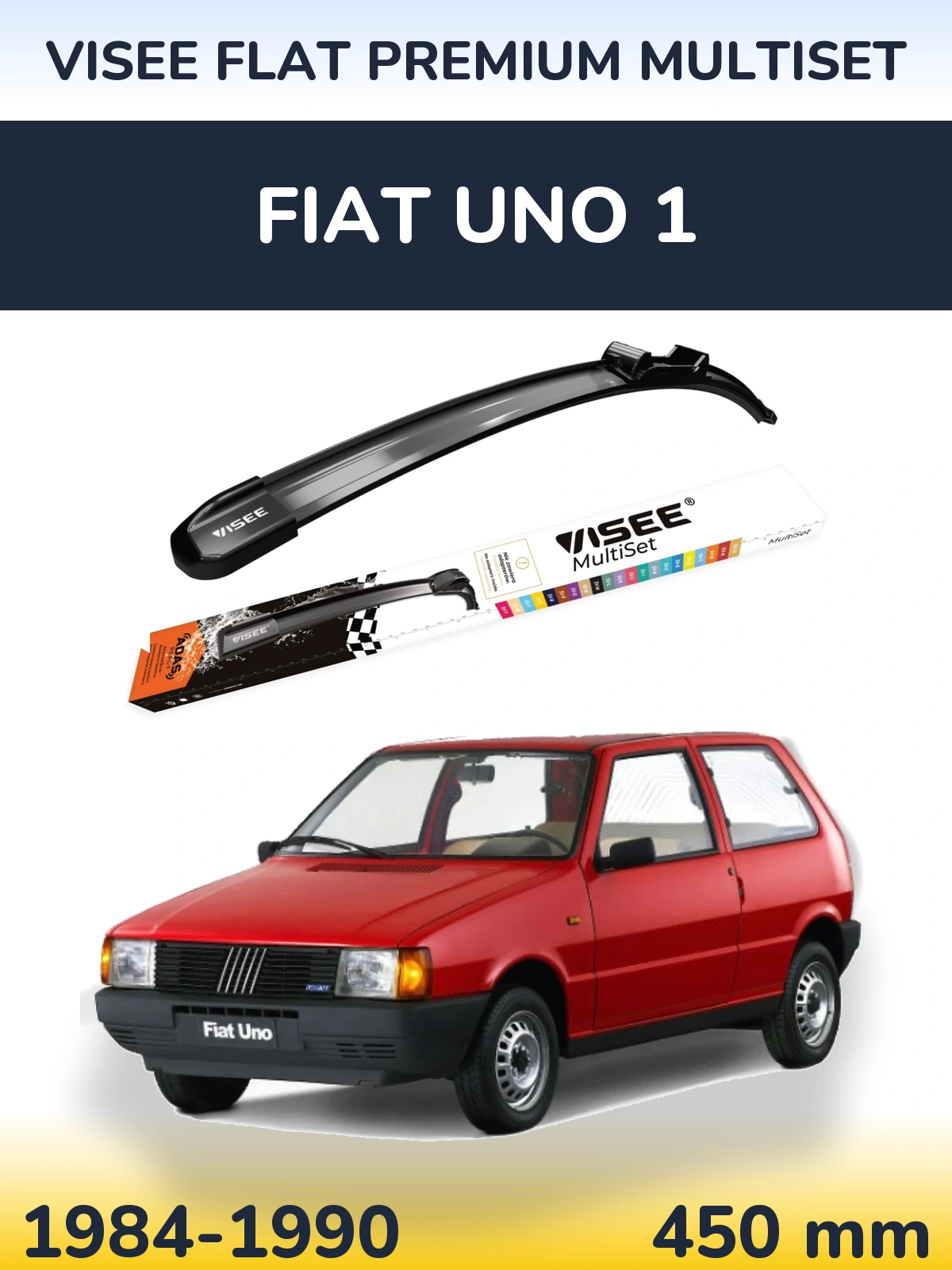 Przednia wycieraczka VISEE FLAT PREMIUM MultiSet 450 mm do Fiat Uno 1 1984-1990