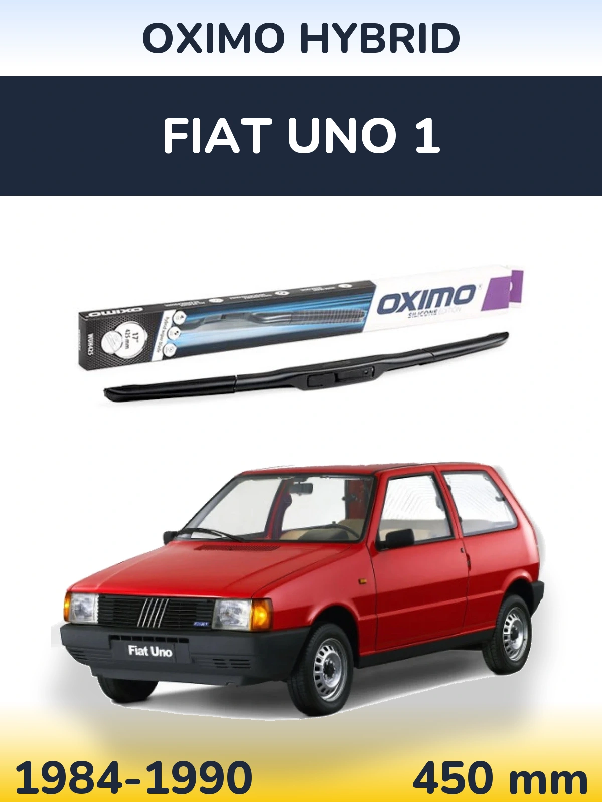 Przednia wycieraczka Oximo Hybrid 450 mm do Fiat Uno 1 1984-1990