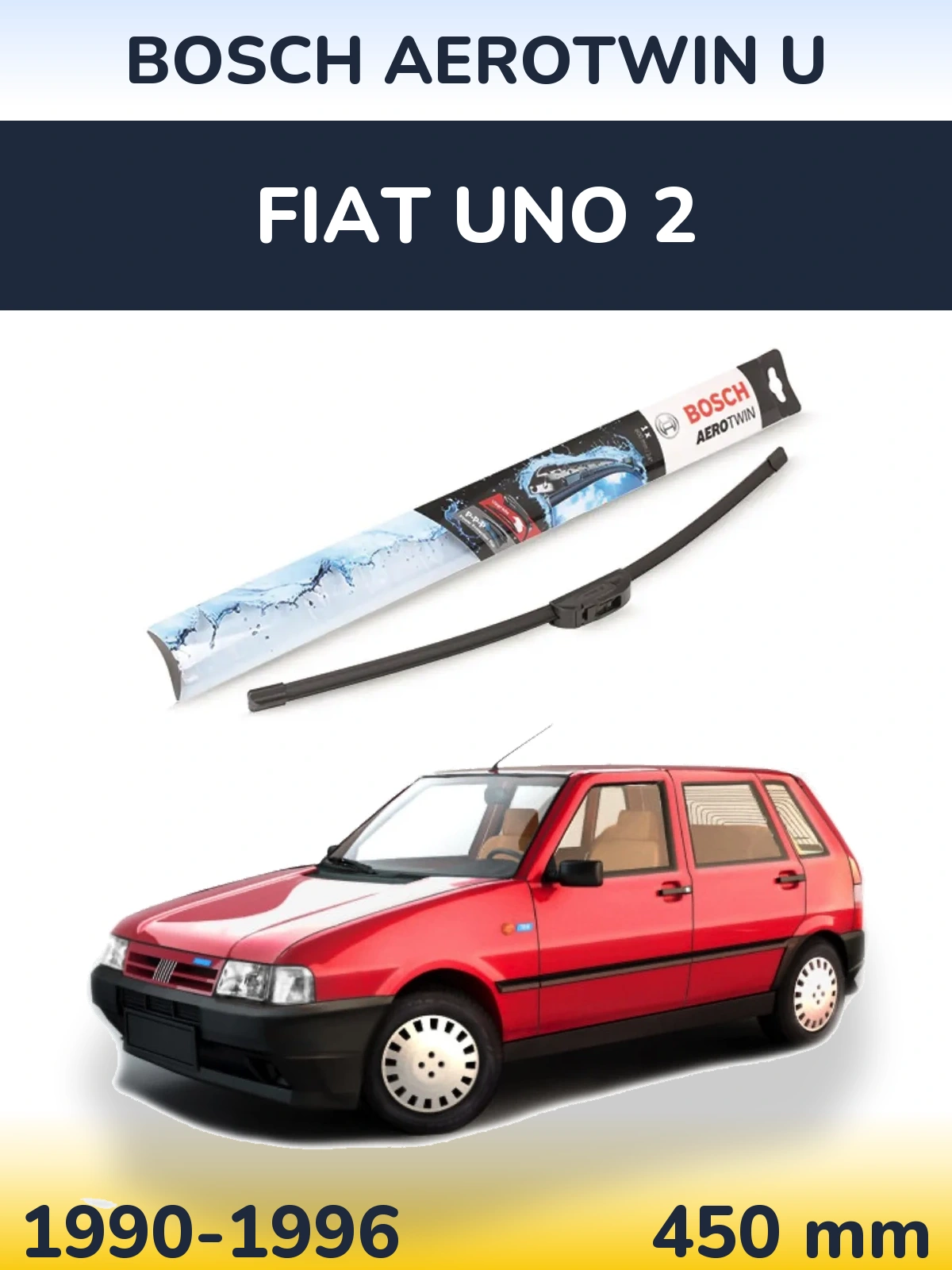 Przednia wycieraczka BOSCH AeroTwin U 450 mm do Fiat Uno 2 1990-1996