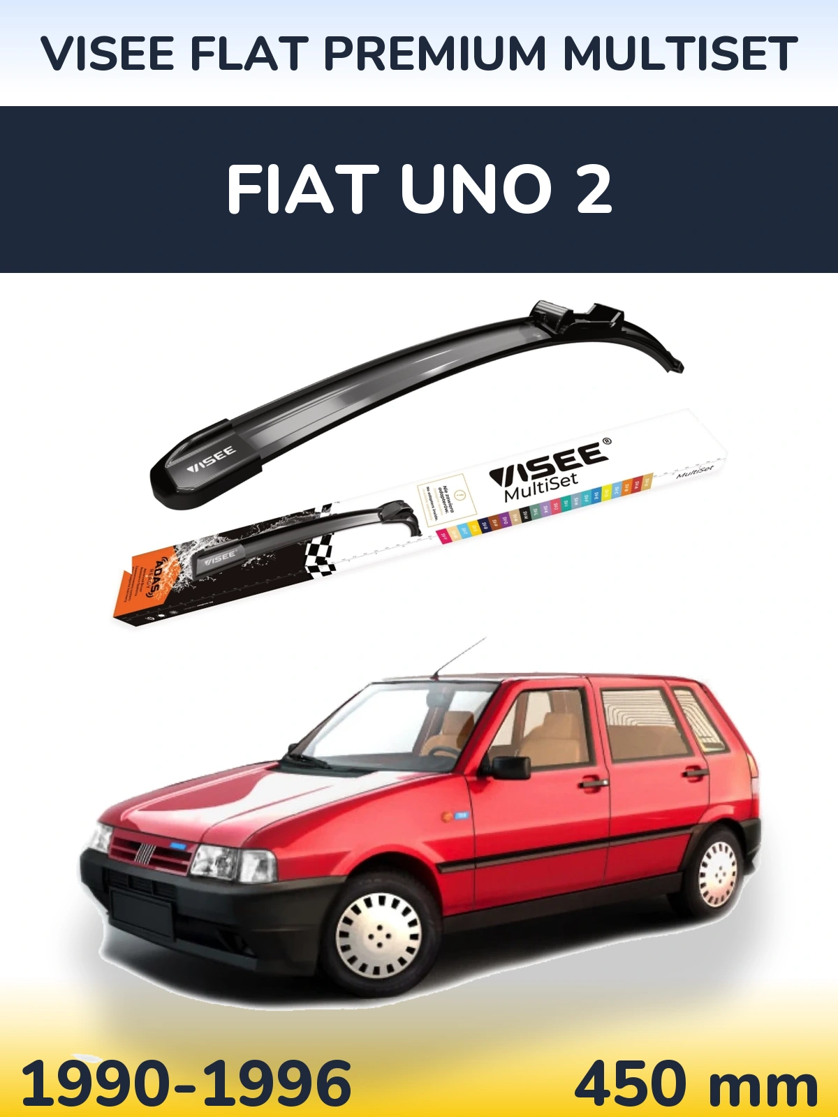 Przednia wycieraczka VISEE FLAT PREMIUM MultiSet 450 mm do Fiat Uno 2 1990-1996
