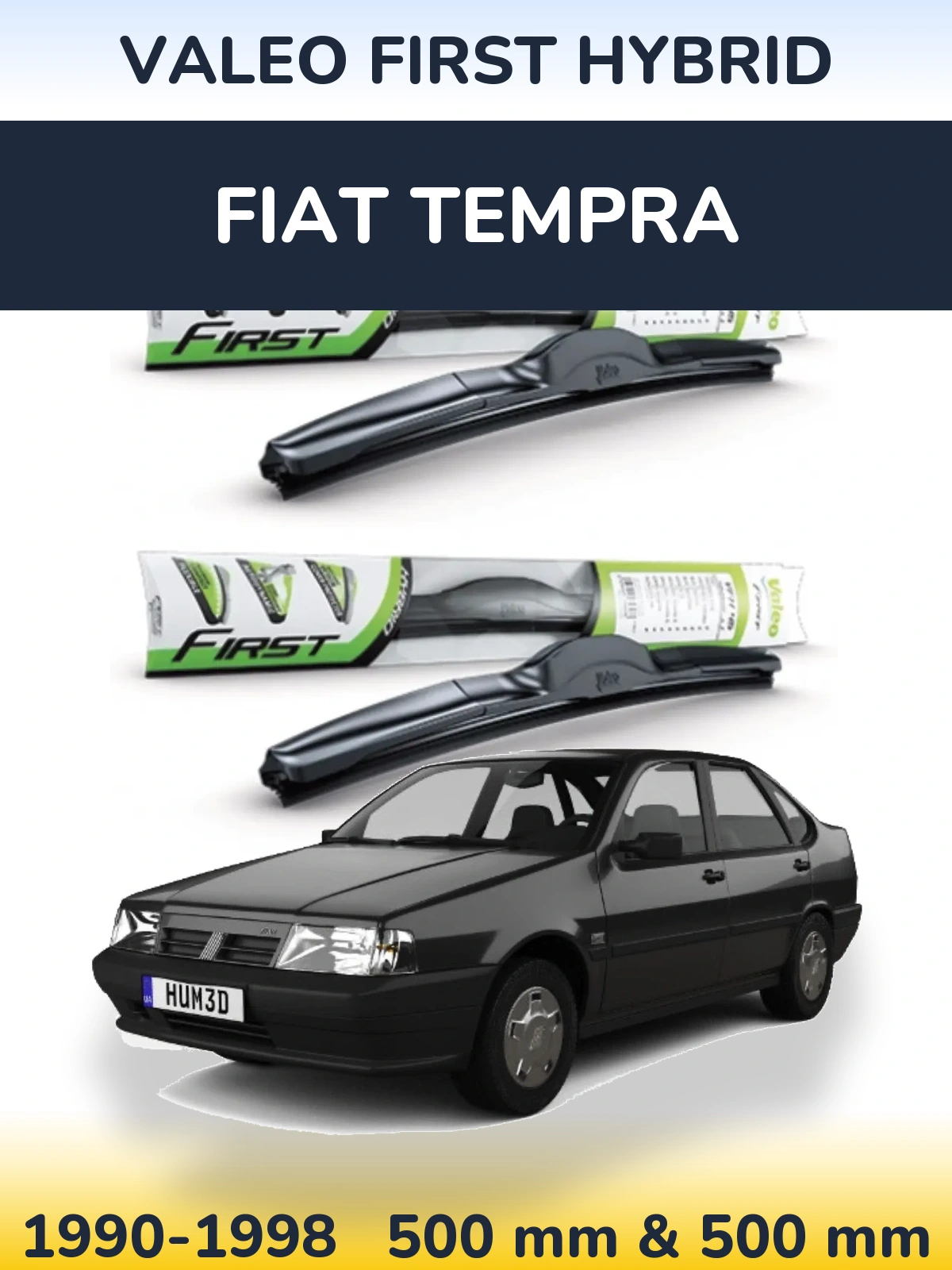 Комплект передних дворников Valeo First Hybrid 500 & 500 мм для Fiat Tempra 1990-1998