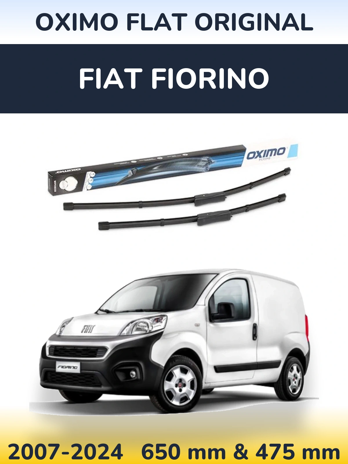 Komplet przednich wycieraczek Oximo Flat Original 650 & 475 mm do Fiat Fiorino 2007-2024