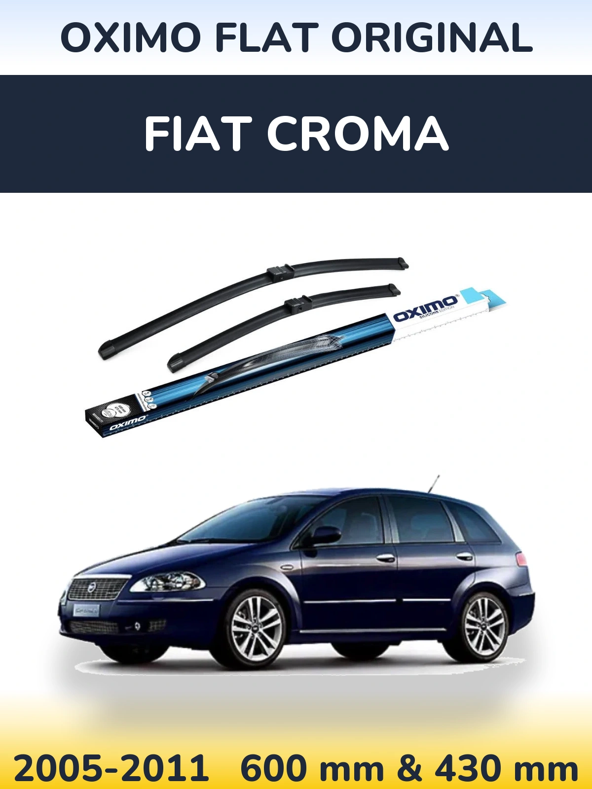 Komplet przednich wycieraczek Oximo Flat Original 600 & 430 mm do Fiat Croma 2005-2011