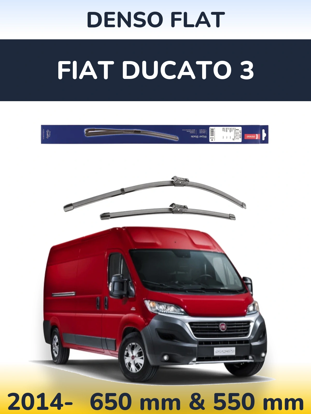 Komplet przednich wycieraczek Denso Flat 650 & 550 mm do Fiat Ducato 3 2014-2026