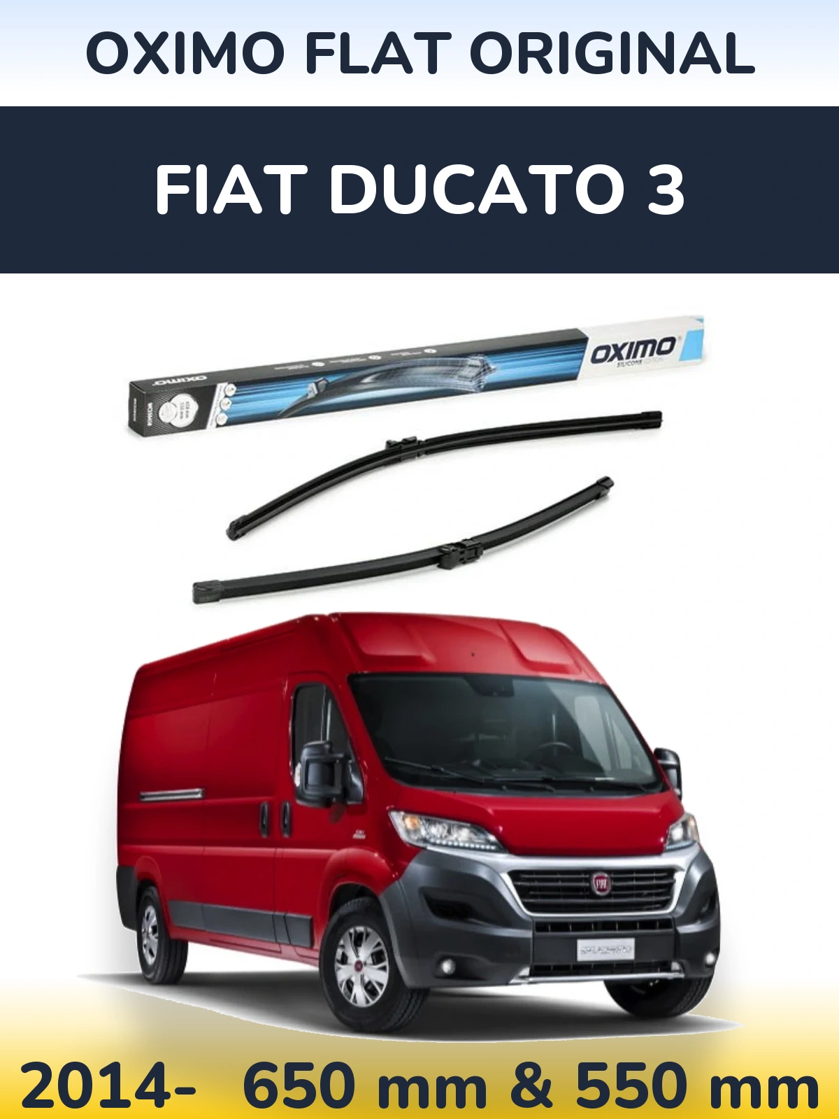 Komplet przednich wycieraczek Oximo Flat Original 650 & 550 mm do Fiat Ducato 3 2014-2026