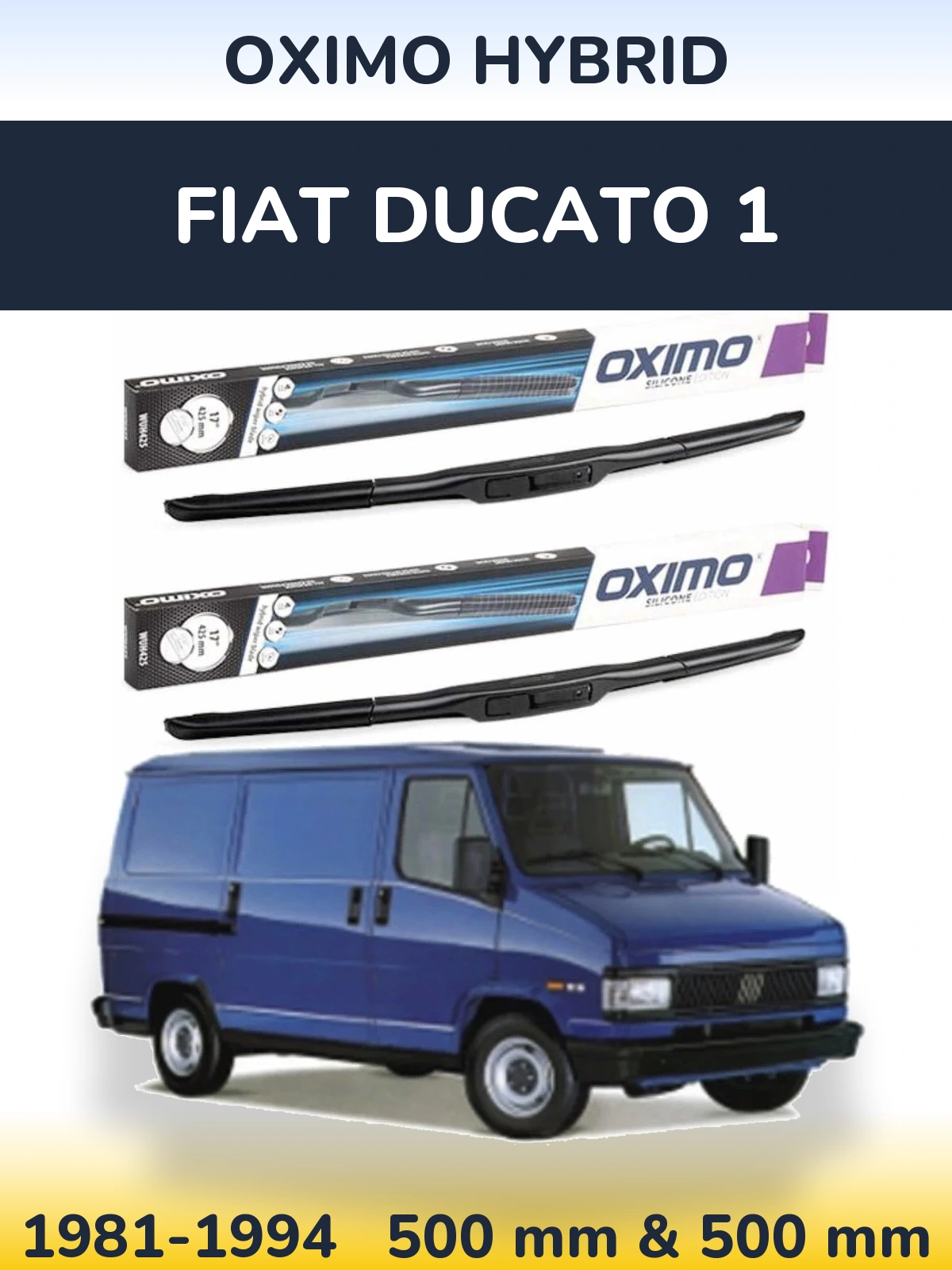 Комплект передних дворников Oximo Hybrid 500 & 500 мм для Fiat Ducato 1 1981-1994