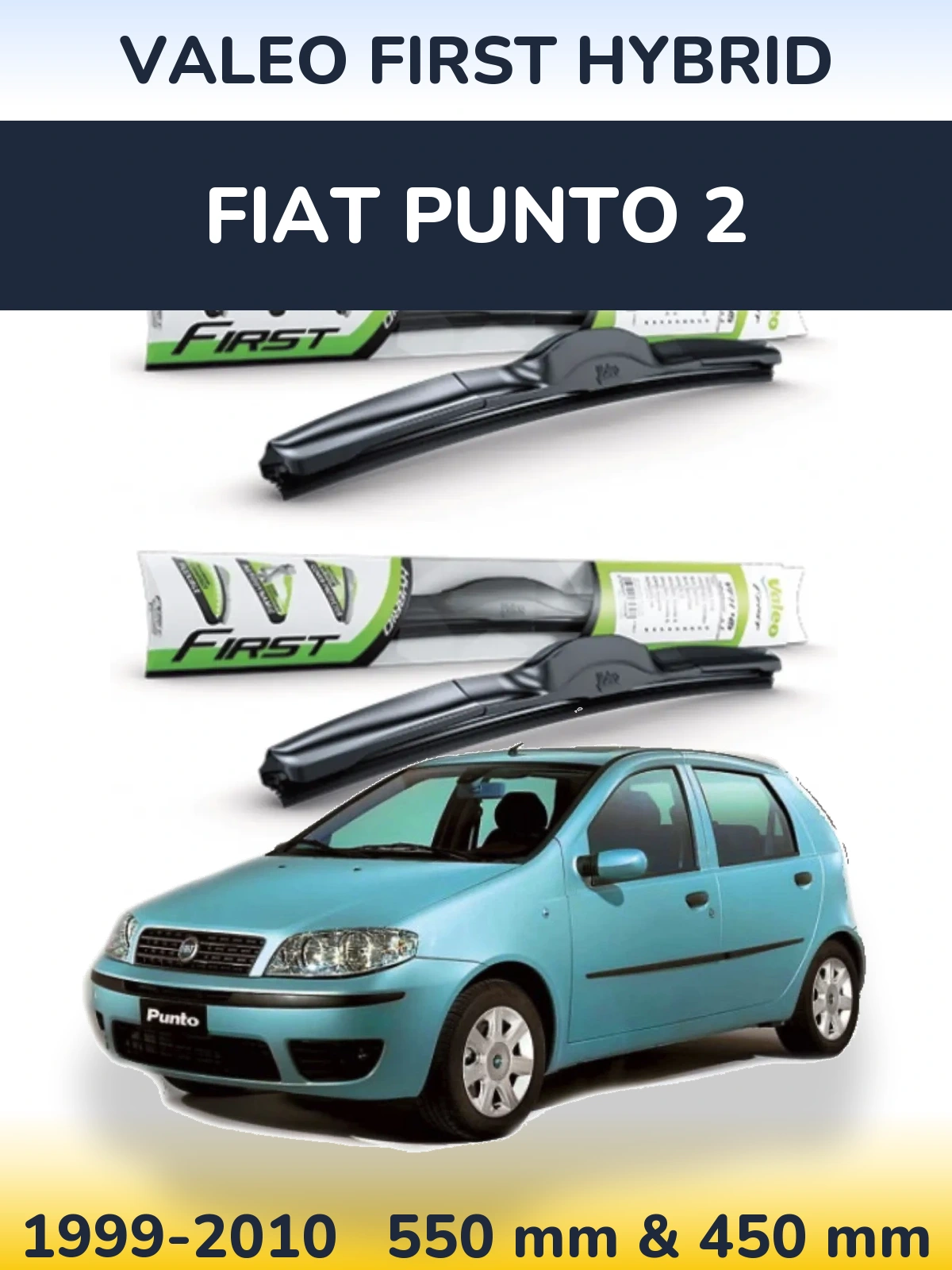 Komplet przednich wycieraczek Valeo First Hybrid 550 & 450 mm do Fiat Punto 2 1999-2010