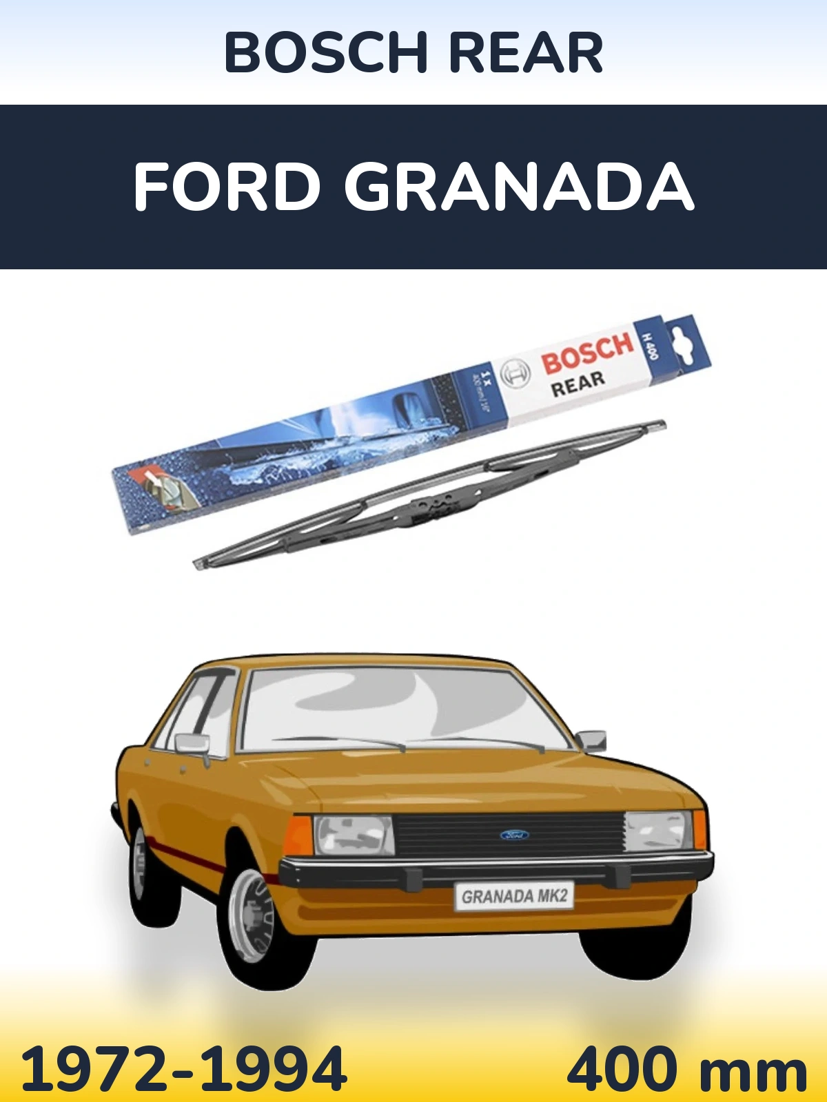 Rear wiper blade BOSCH Rear 400 mm for Ford Granada 1972-1994
