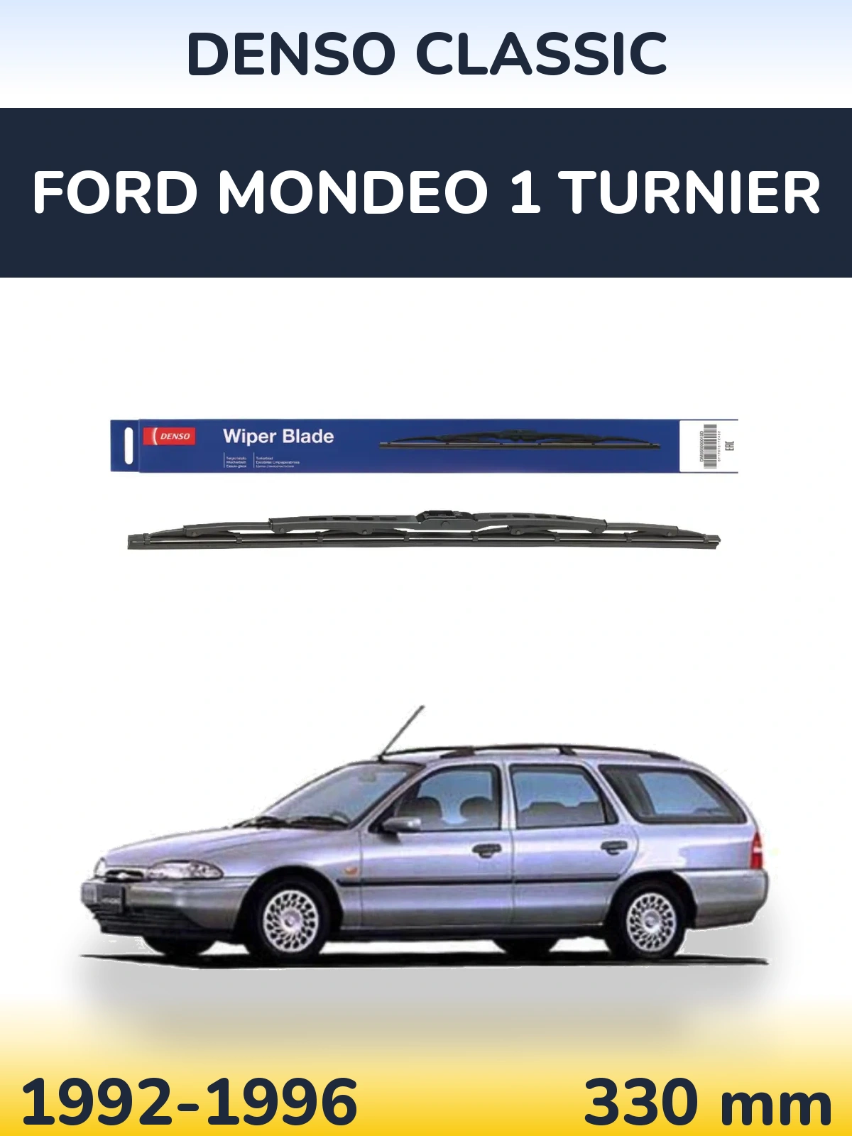 Rear wiper blade Denso Classic 330 mm for Ford Mondeo 1 Turnier 1992-1996