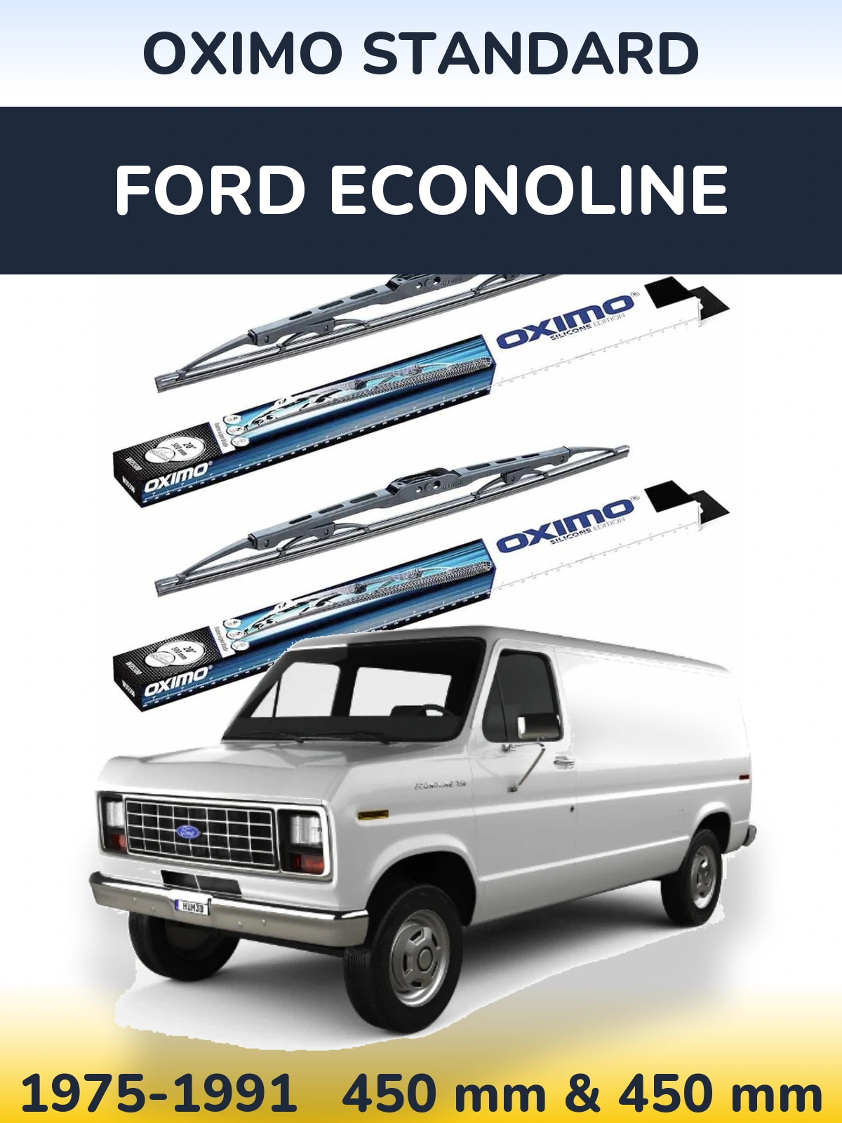 Комплект передних дворников Oximo Standard 450 & 450 мм для Ford Econoline 1975-1991