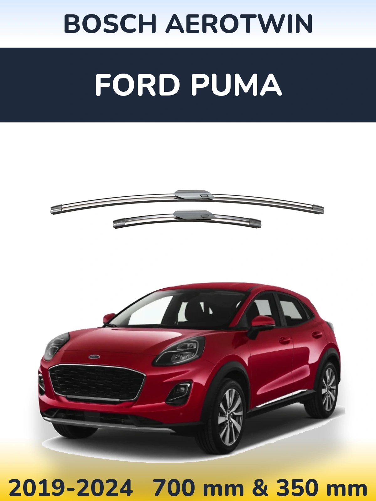 Komplet przednich wycieraczek BOSCH AeroTwin 700 & 360 mm do Ford Puma 2019-2024