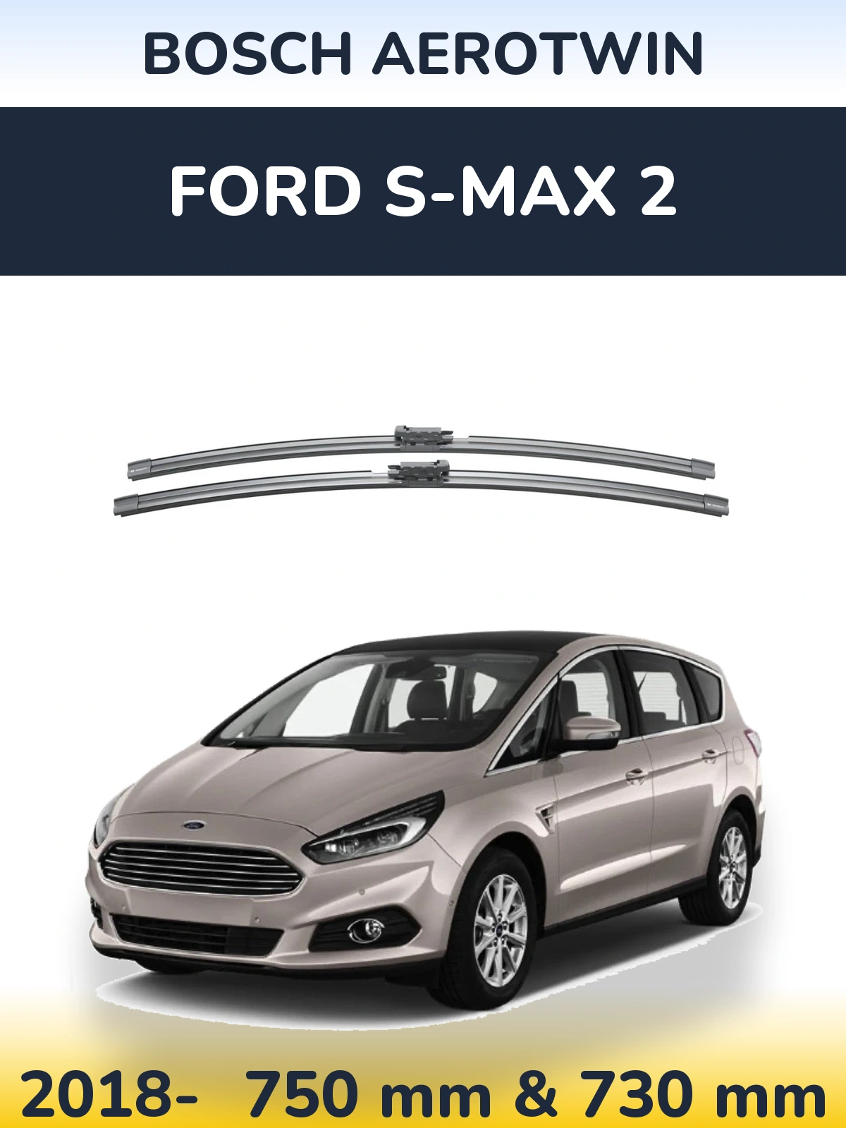 Komplet przednich wycieraczek BOSCH AeroTwin 725 & 725 mm do Ford S-MAX 2 2018-2026