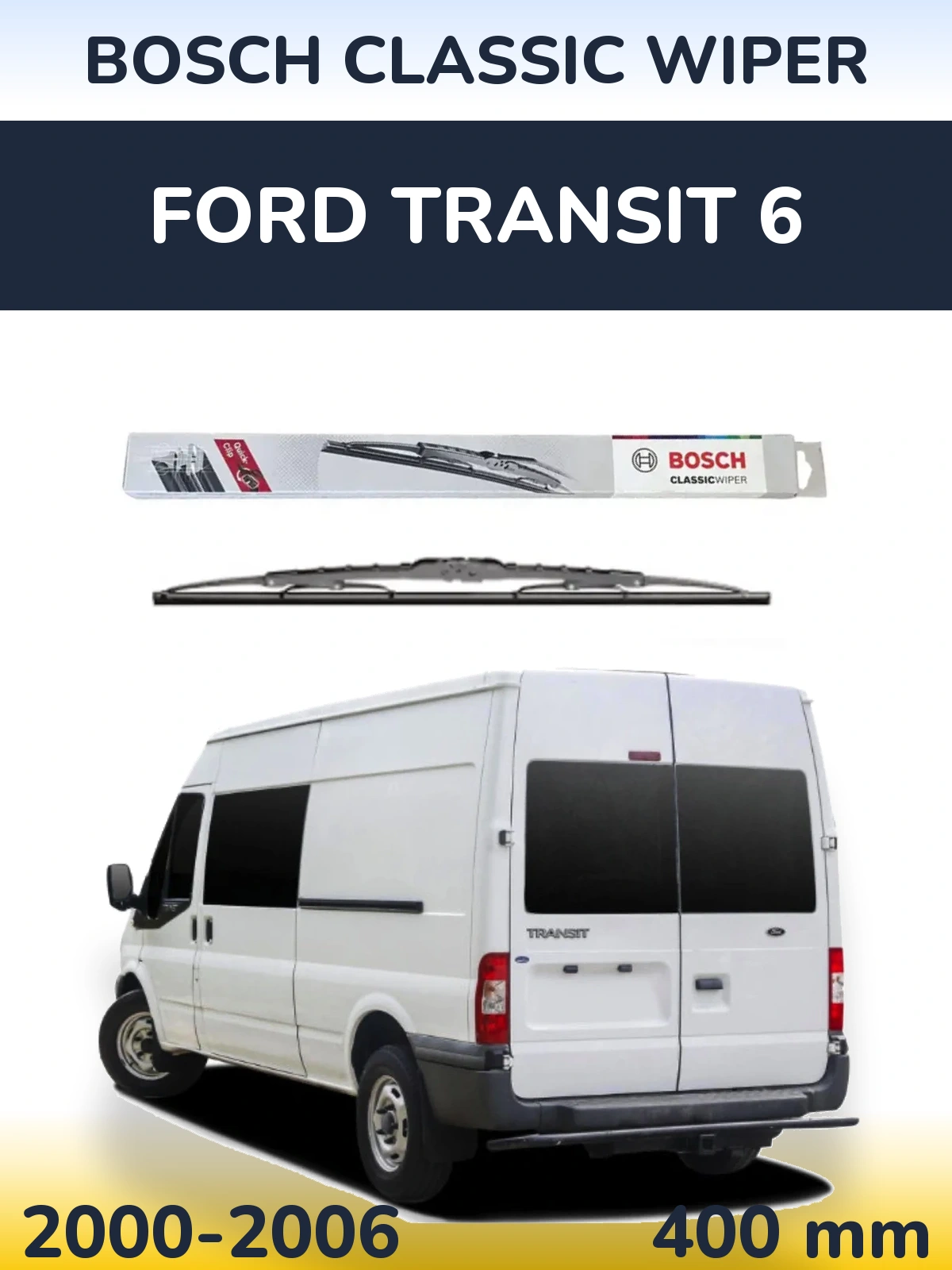 Tylna wycieraczka BOSCH Classic Wiper 400 mm do Ford Transit 6 2000-2006