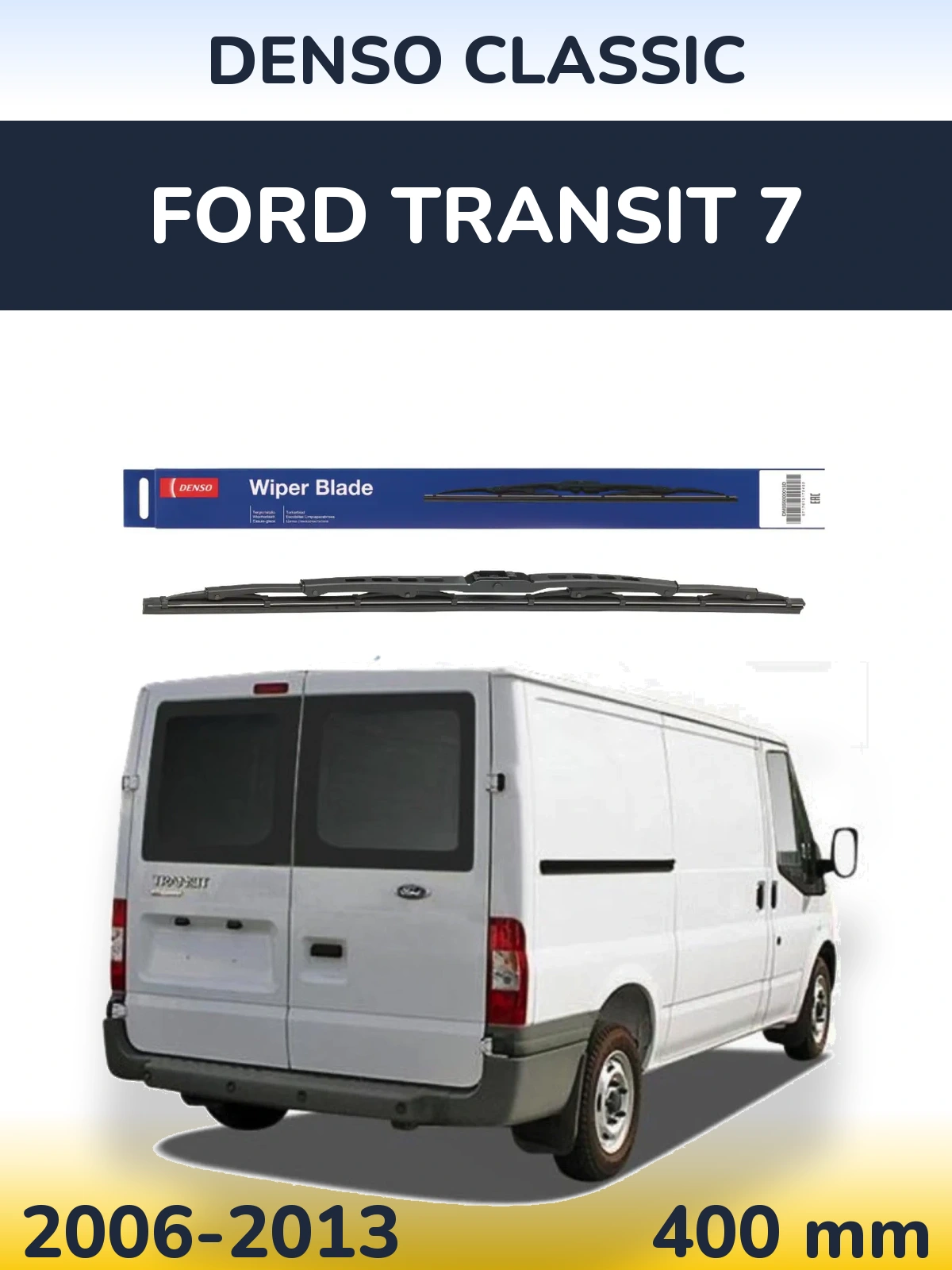 Rear wiper blade Denso Classic 400 mm for Ford Transit 7 2006-2013