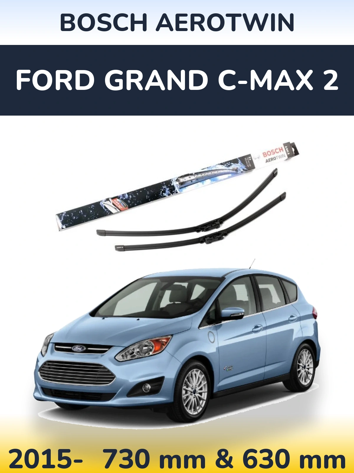 Komplet przednich wycieraczek BOSCH AeroTwin 725 & 625 mm do Ford Grand C-MAX 2 2015-2026