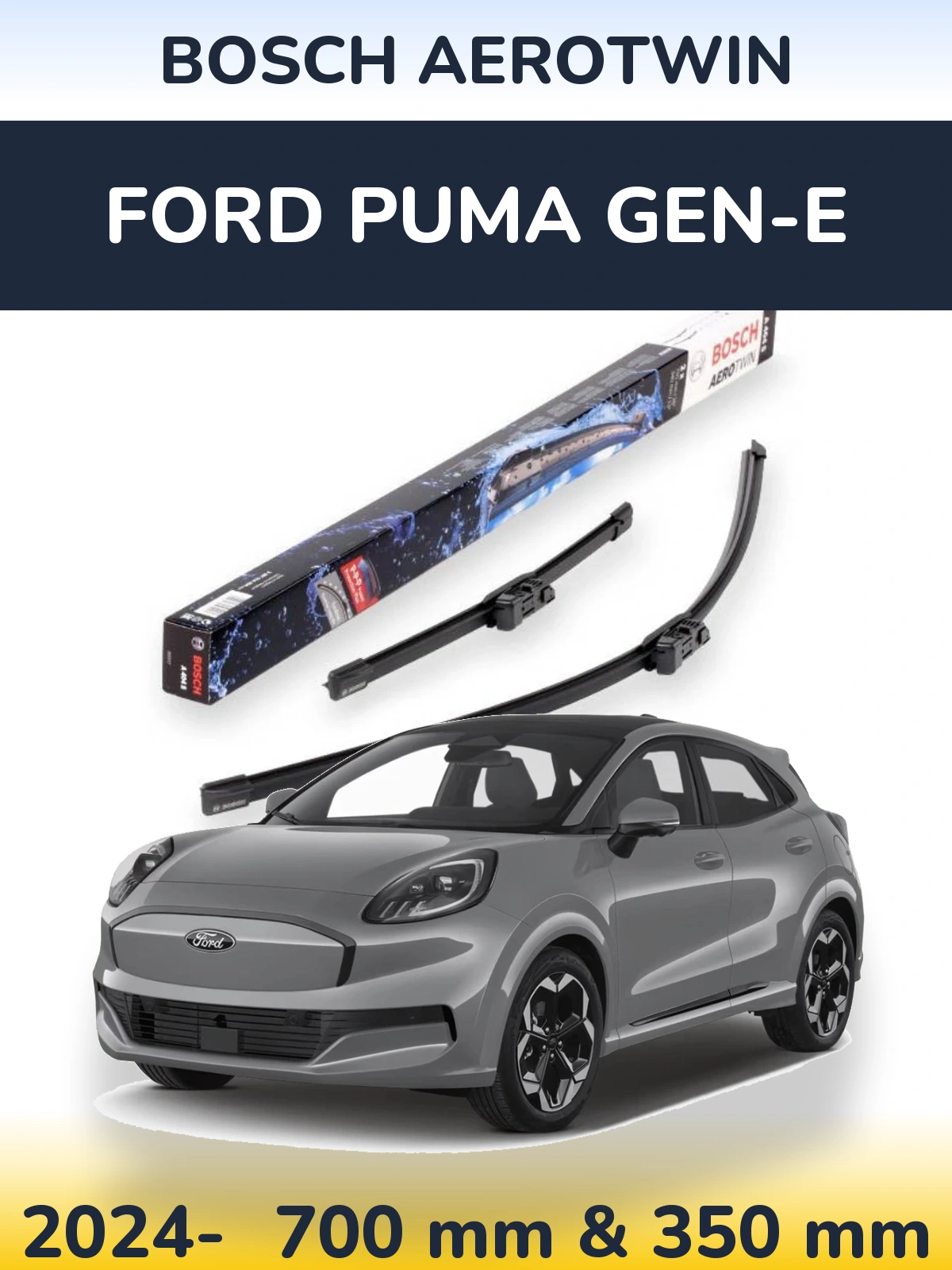 Komplet przednich wycieraczek BOSCH AeroTwin 700 & 350 mm do Ford Puma Gen-E 2024-2026