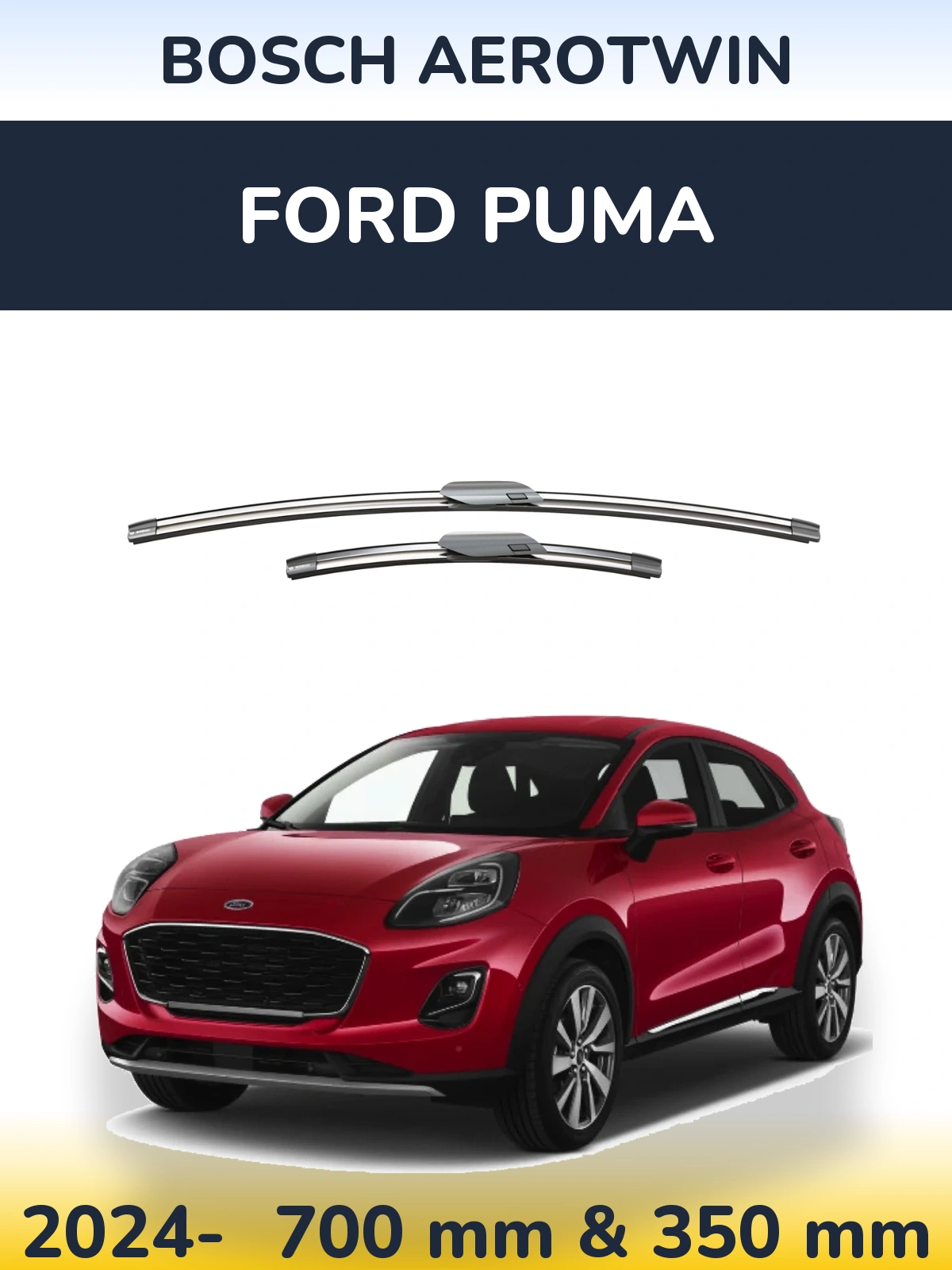 Комплект передних дворников BOSCH AeroTwin 700 & 360 мм для Ford Puma 2024-2026